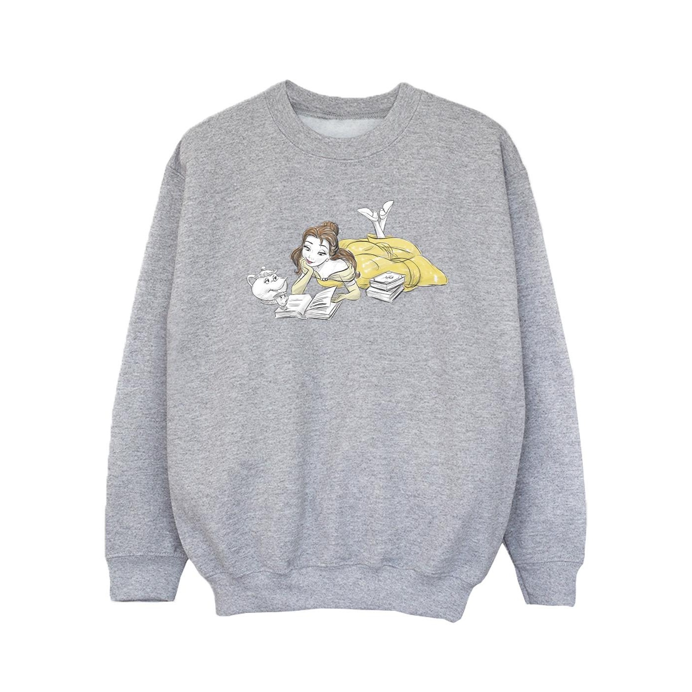 Thumbnail - Disney - "Beauty And The Beast Belle Reading" Sweatshirt für Mädchen (Grau)