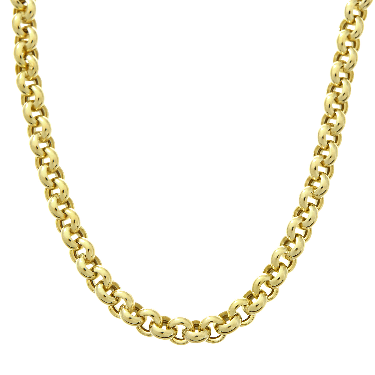 Diamant L’Eternel Unisex 9ct Yellow Gold Thick Belcher Necklace of 18 Inch/46cm Length and 0.5cm Width – One Size