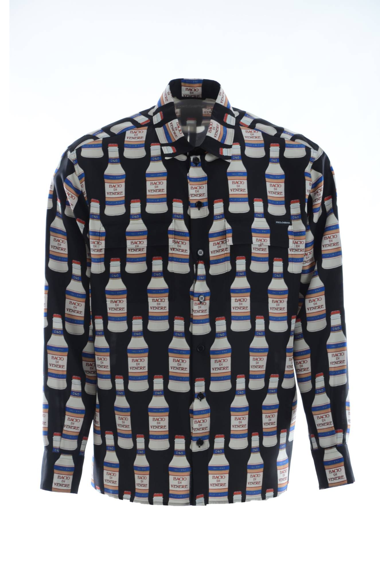Dolce & Gabbana Men Silk Bottles Shirt