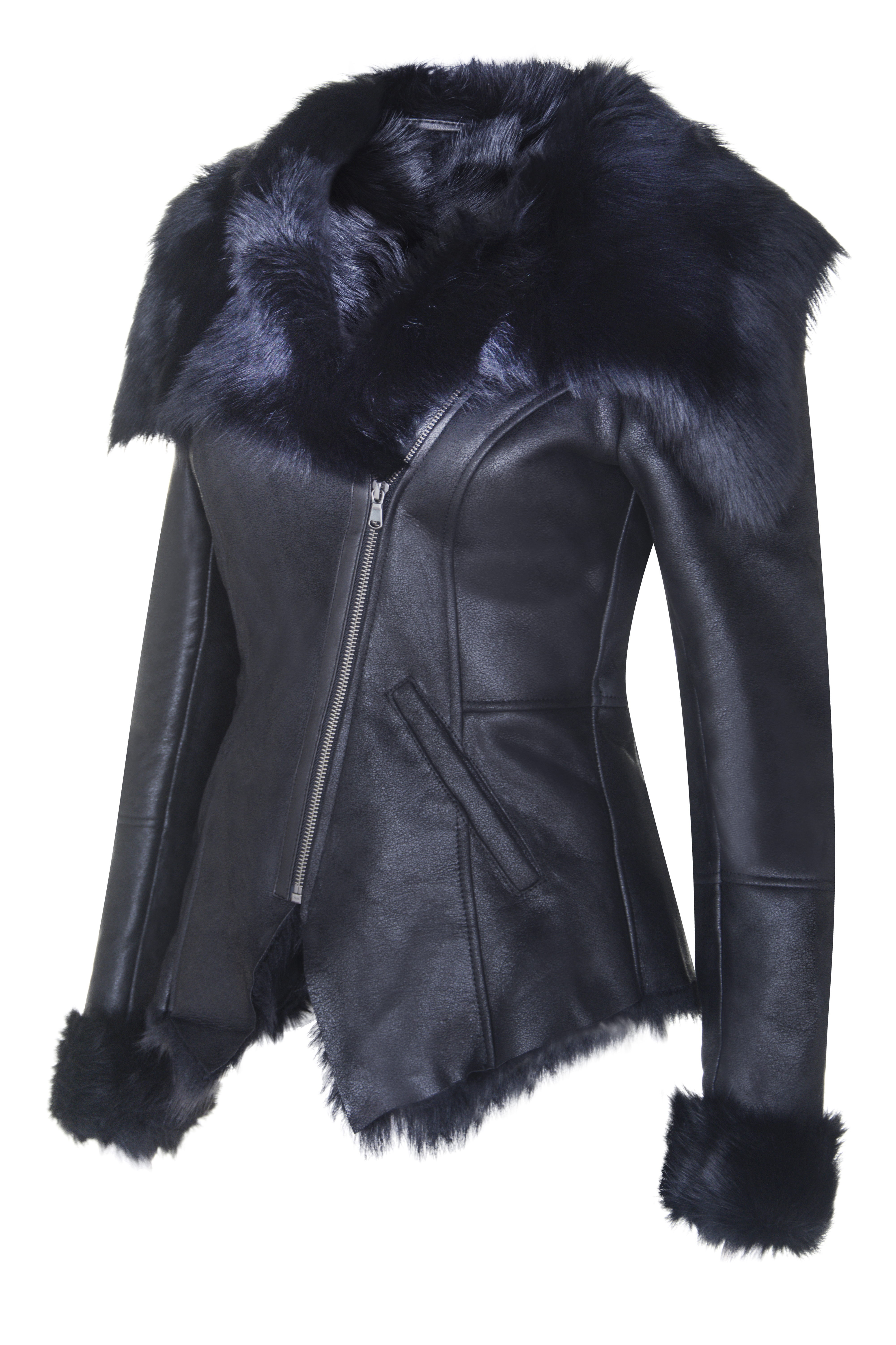Infinity Leather Bikerjacka i fårskinn från Toscana för kvinnor-Apopa dam – bild 2