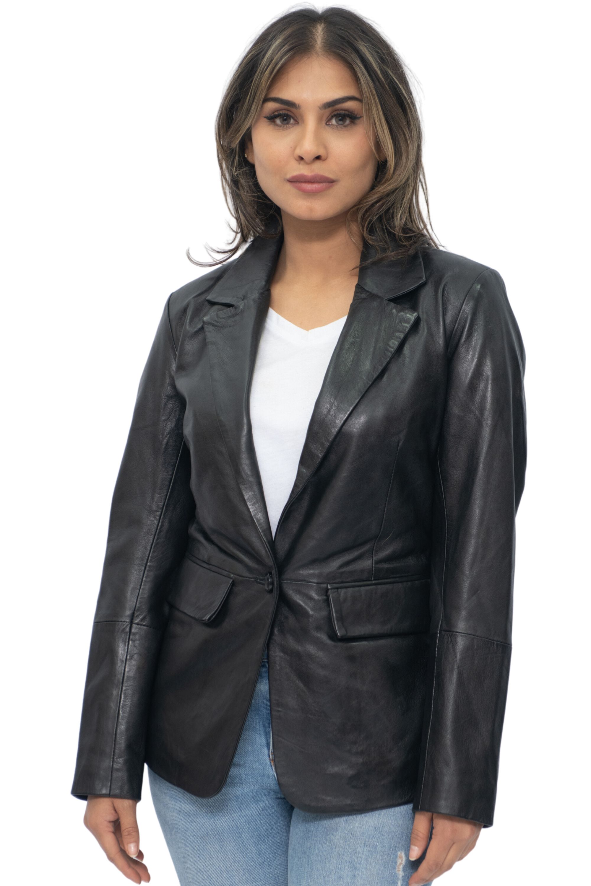Infinity Leather Blazerjacka i mjukt läder för kvinnor-Apeldoorn dam – bild 2
