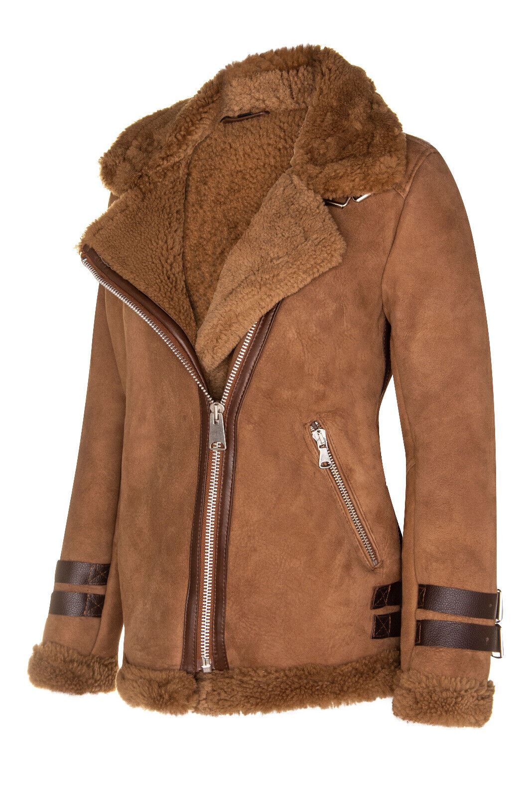 Infinity Leather Bikerjacka i fårskinn för damer-Alamar – bild 2