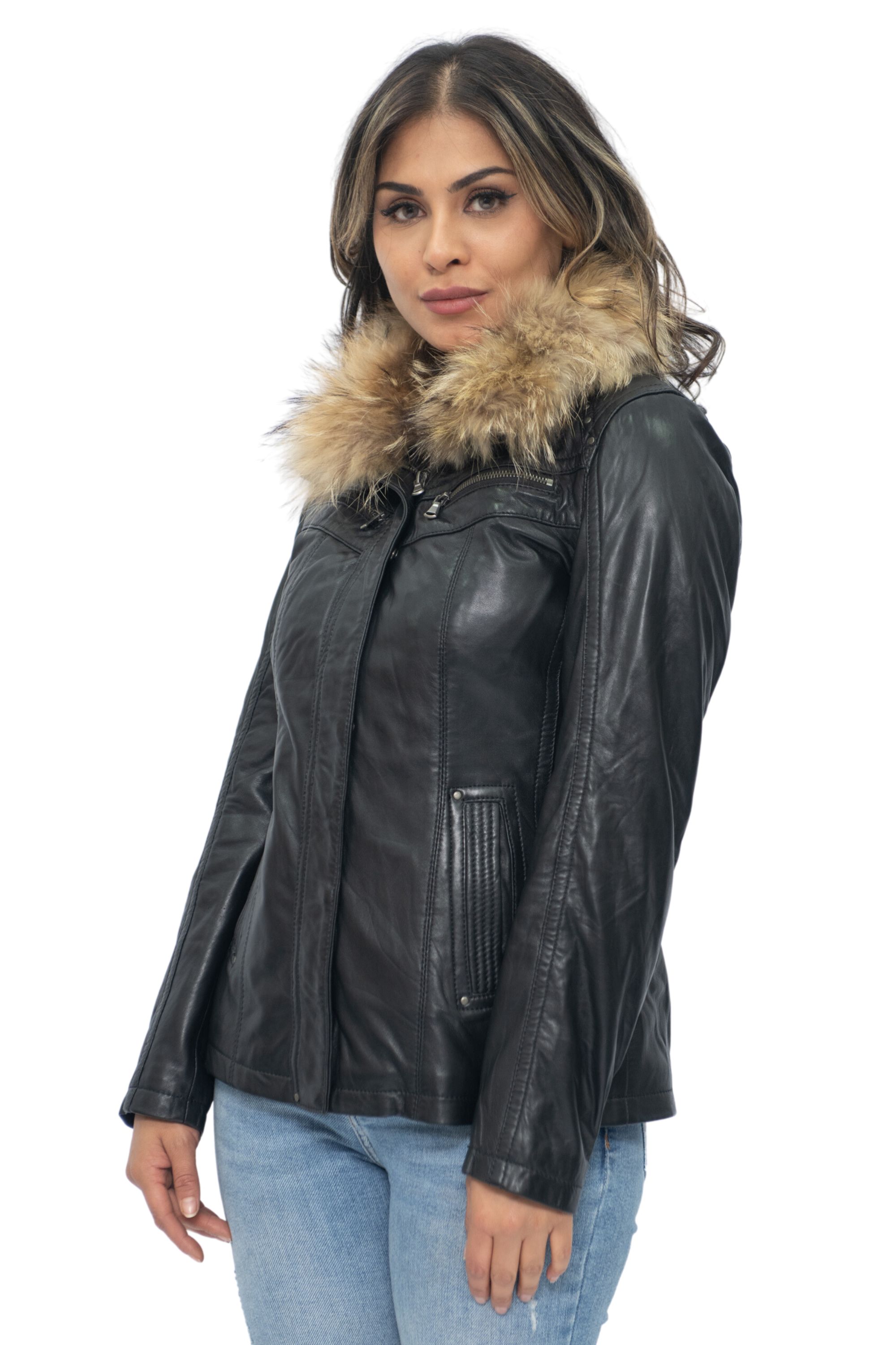 Infinity Leather Parker-jacka i läder för damer-Arvada – bild 2