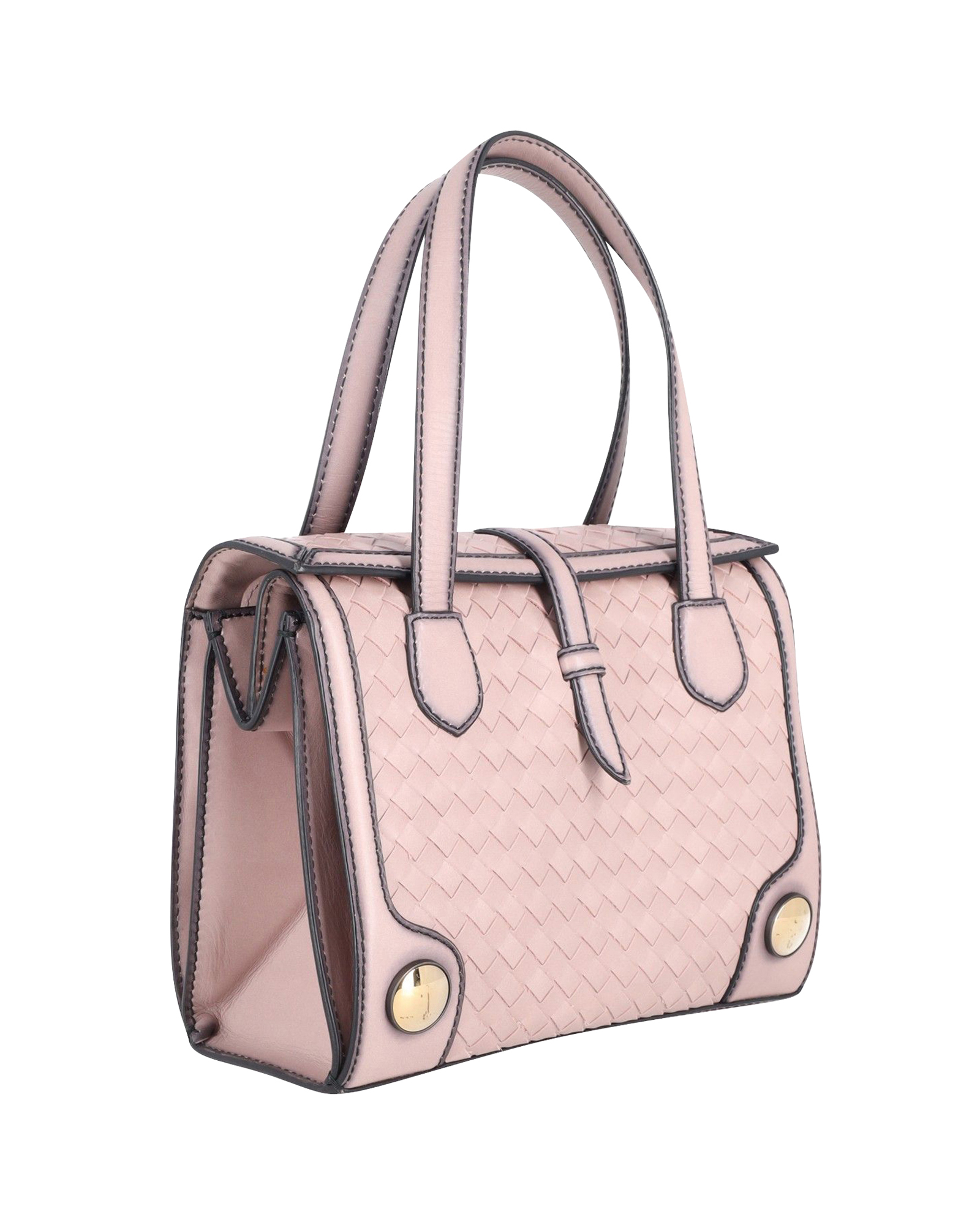 Bottega Veneta Dubbla Handtag Vävd Tote Väska i Rosa Kalvskinn 2