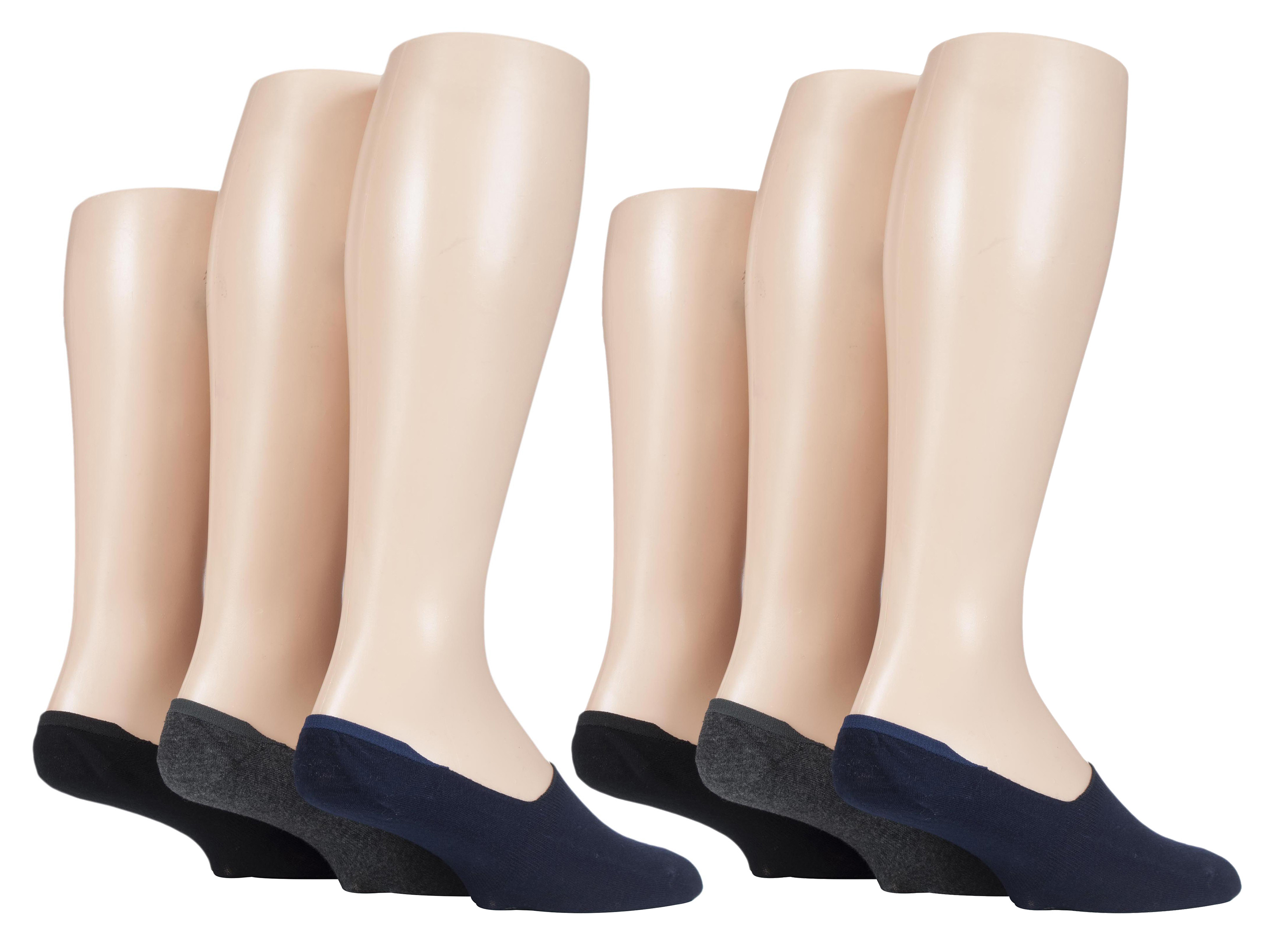 Thumbnail - Gentle Grip - Mens 6 Pair Multipack Unsichtbare No Show Silikon Grip Soft Touch - BNG