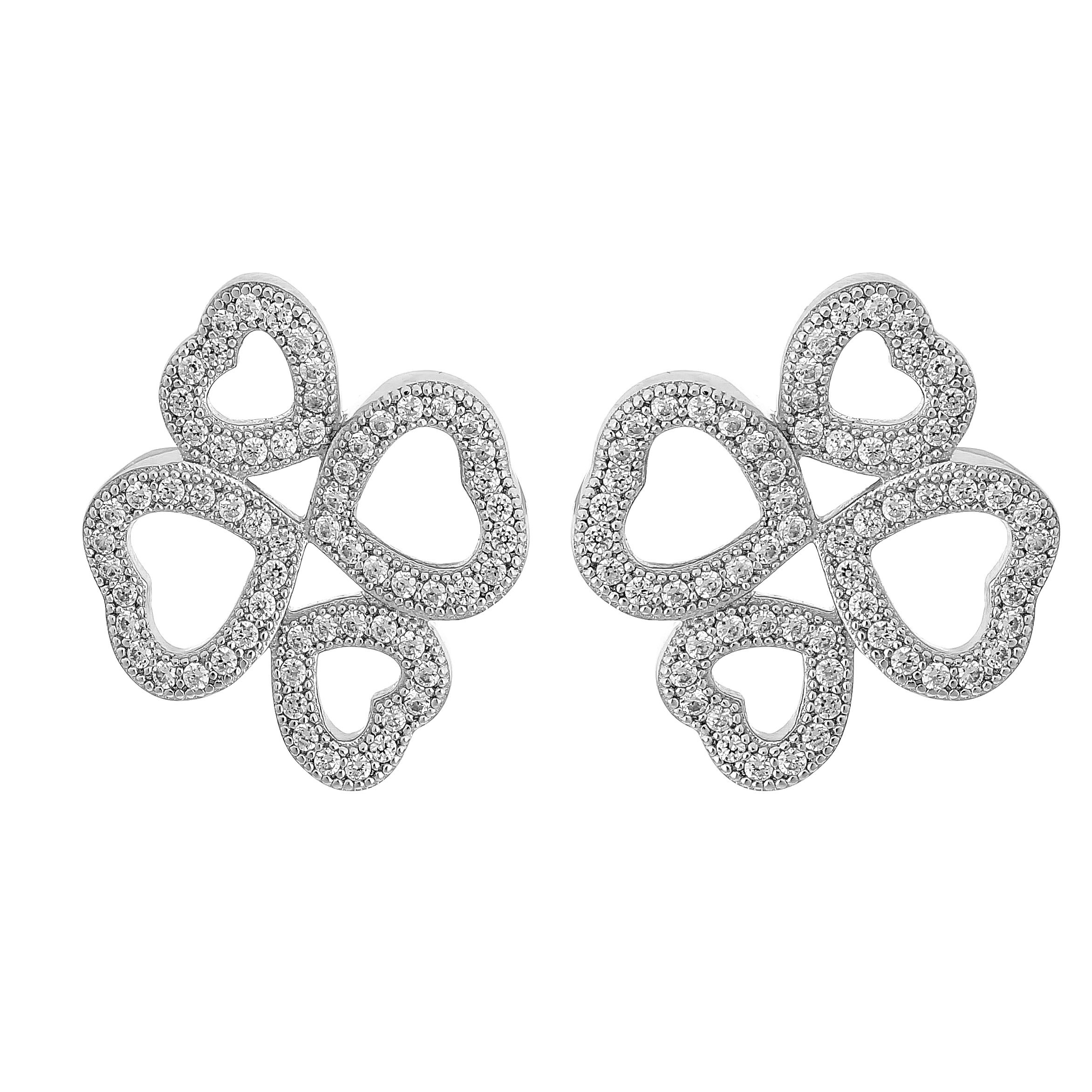 Thumbnail - Orphelia 'Rilla' Damen 925 Sterling Silber Stud Ohrringe - Silber ZO-7356