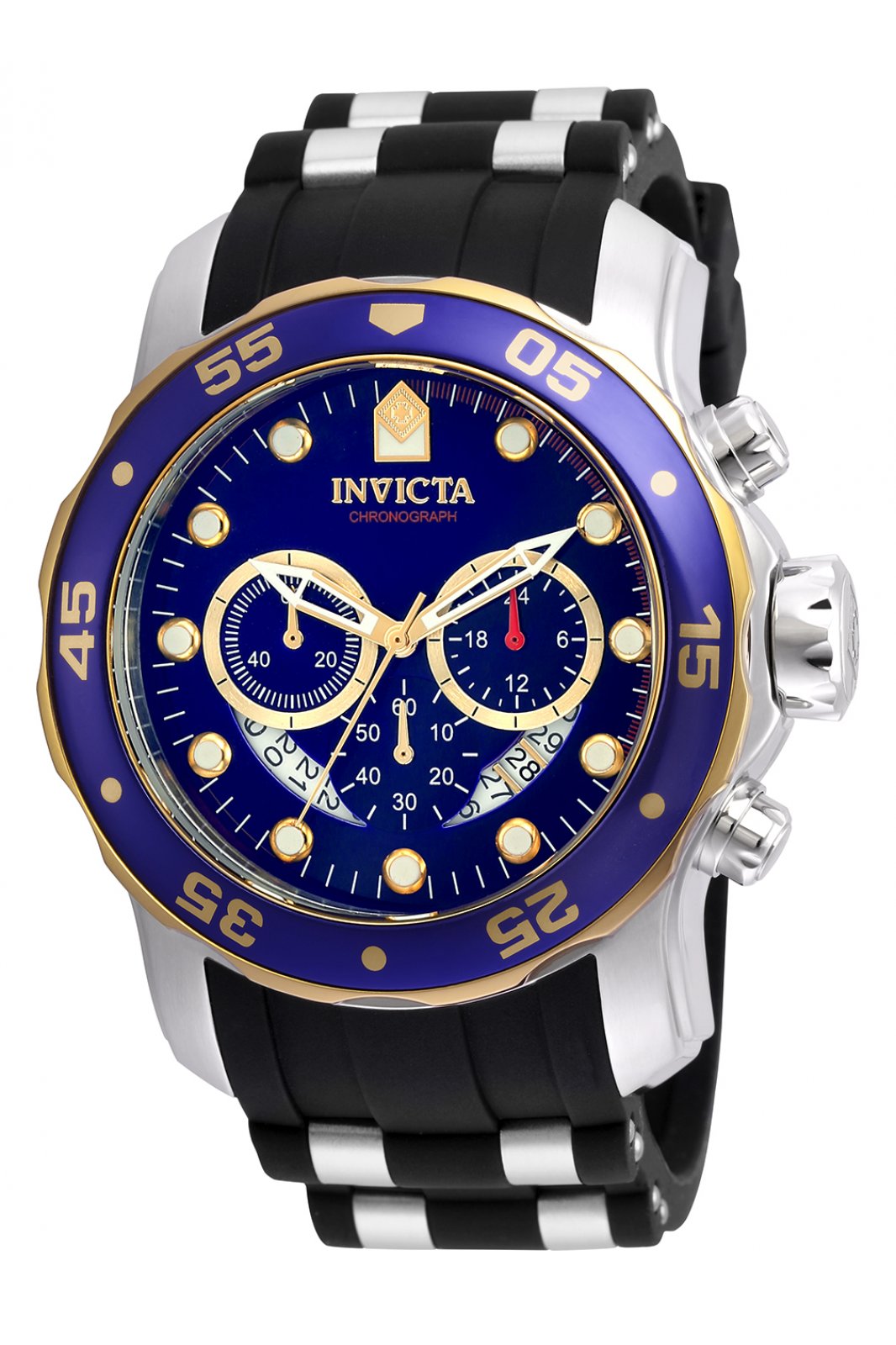 Invicta Pro Diver - SCUBA 22971 Heren Horloge - Quartz Uurwerk - Roestvrij Staal met blauwe Wijzerplaat - 48mm