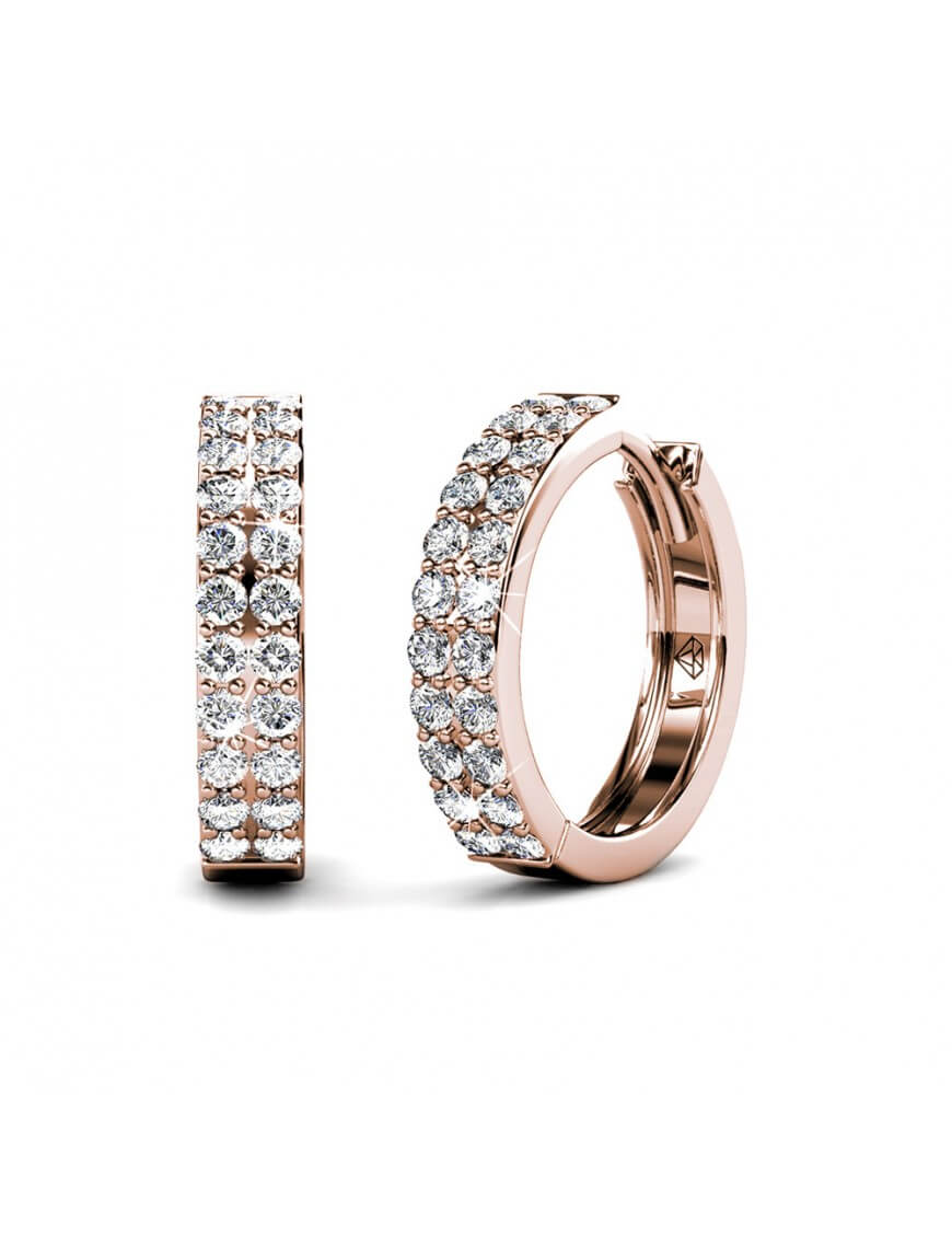 Thumbnail - Glamour-Ohrringe - Roségold und Kristall