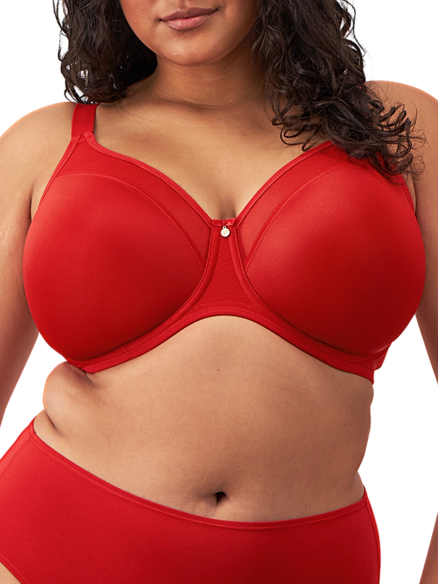 Elomi Womens Smooth Moulded T-Shirt Bra - Red Polyamide - Size 38FF
