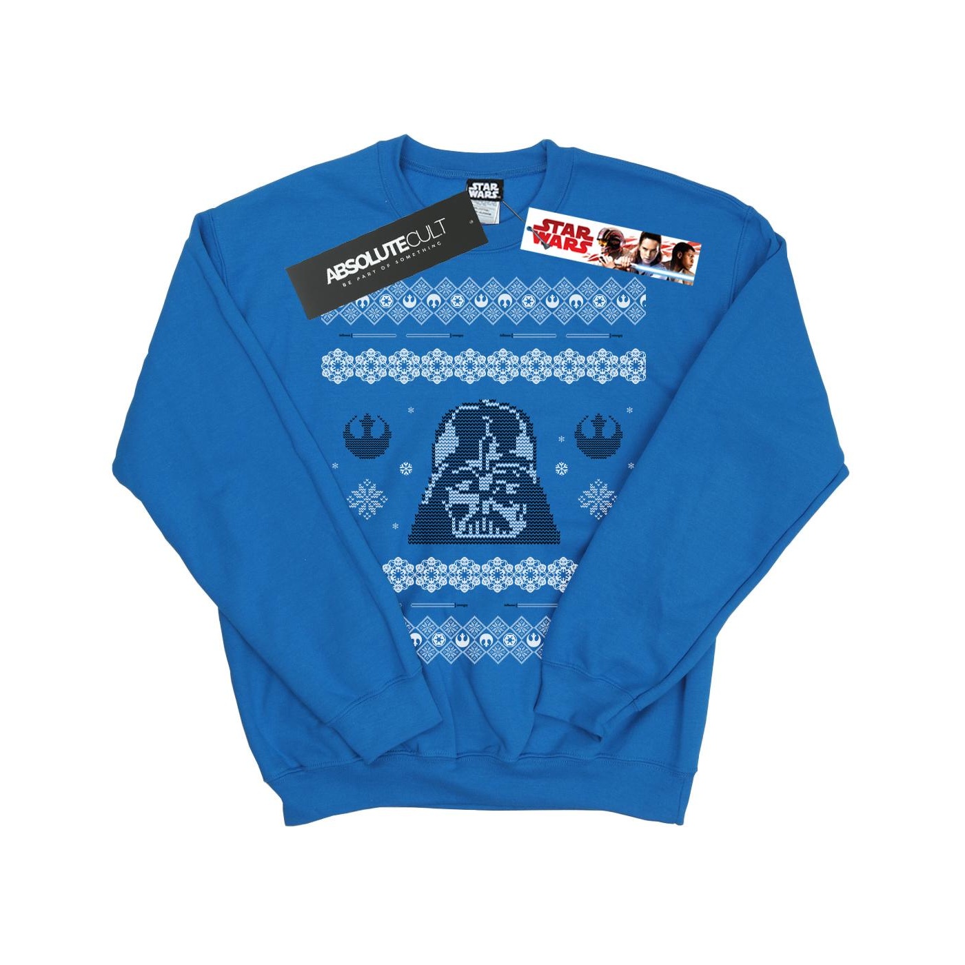 Thumbnail - Star Wars Mens Christmas Darth Vader Fair Isle Sweatshirt (Bleu royal)