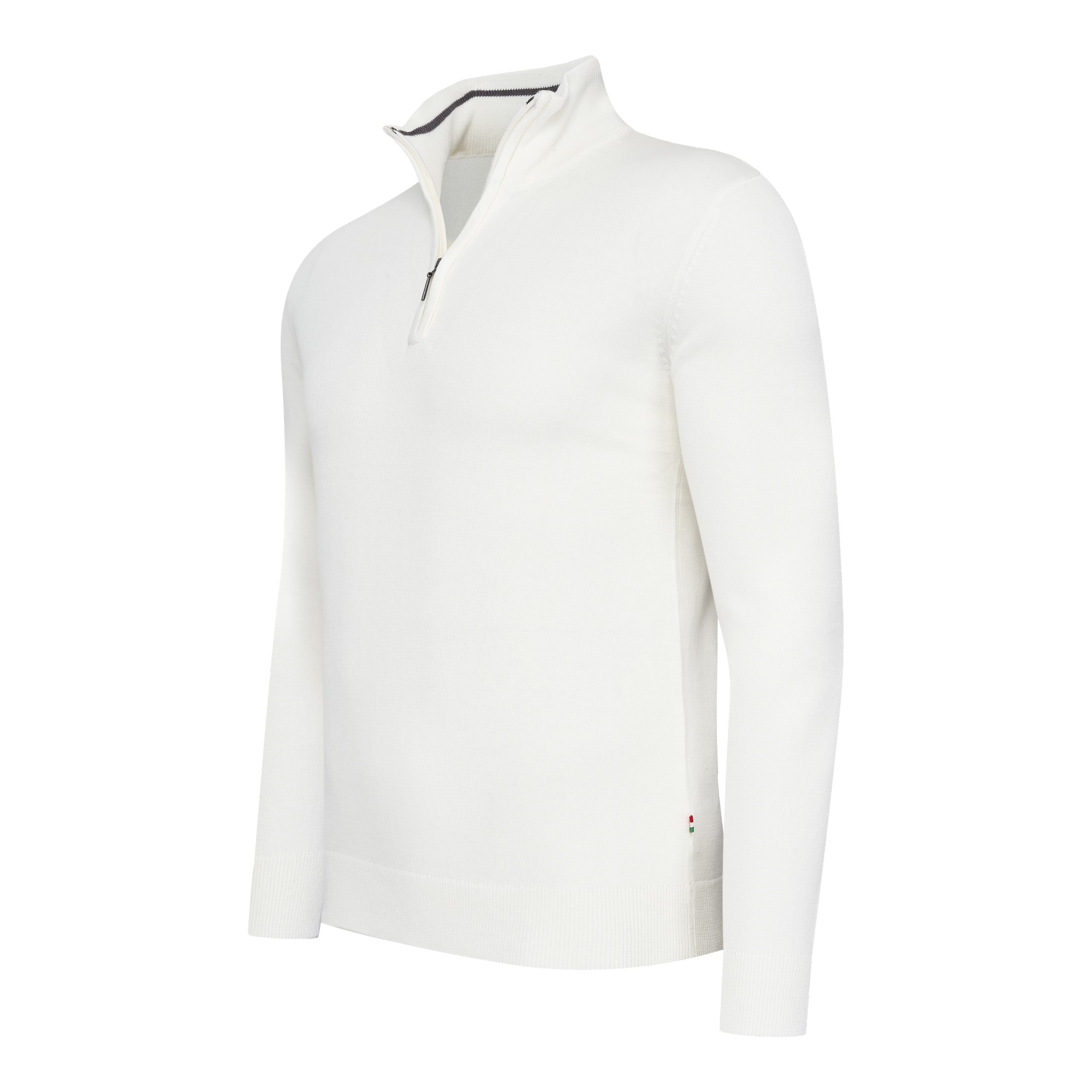 Thumbnail - Cappuccino Italia Bergamo Zip Pullover für Herren. Der Pullover besteht aus 50% Baumwolle und 50% Polyester und hat eine...