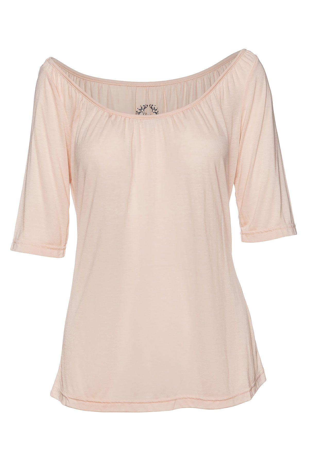 Lichtroze top met elleboogmouwen