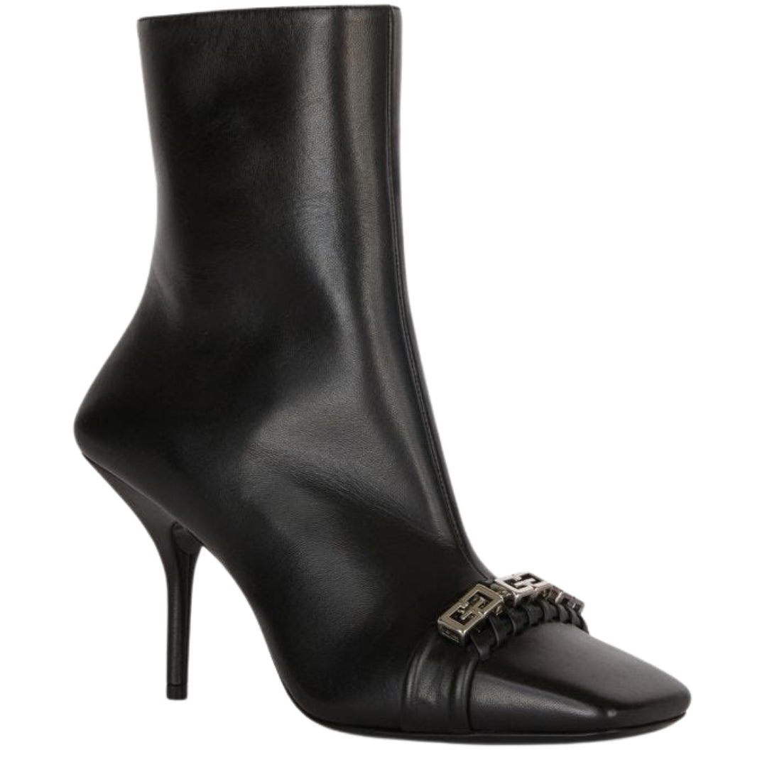 Givenchy G-Woven Design Svart Ankelstövel Klackar ankelboots dam – bild 2