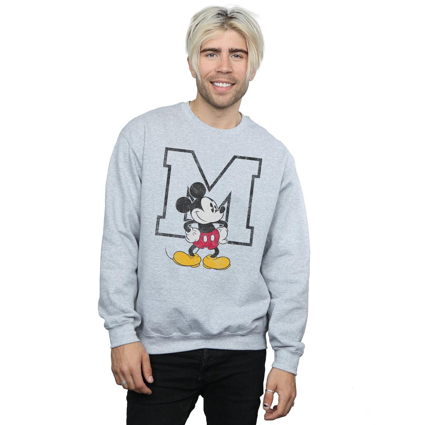 Disney Mens Classic M Mickey Mouse Sweatshirt (Sports Grey) herr – bild 2