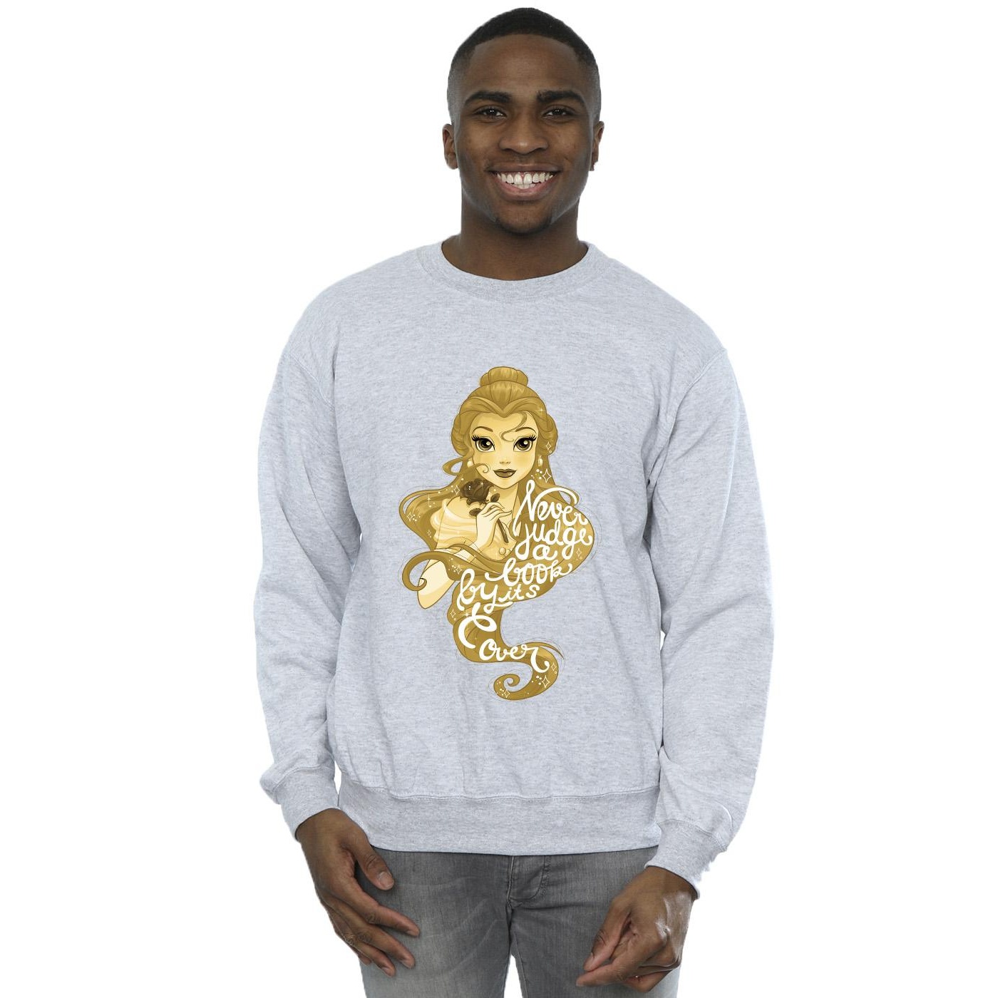 Disney Mens Beauty And The Beast Never Judge Sweatshirt (Sports Grey) herr – bild 2