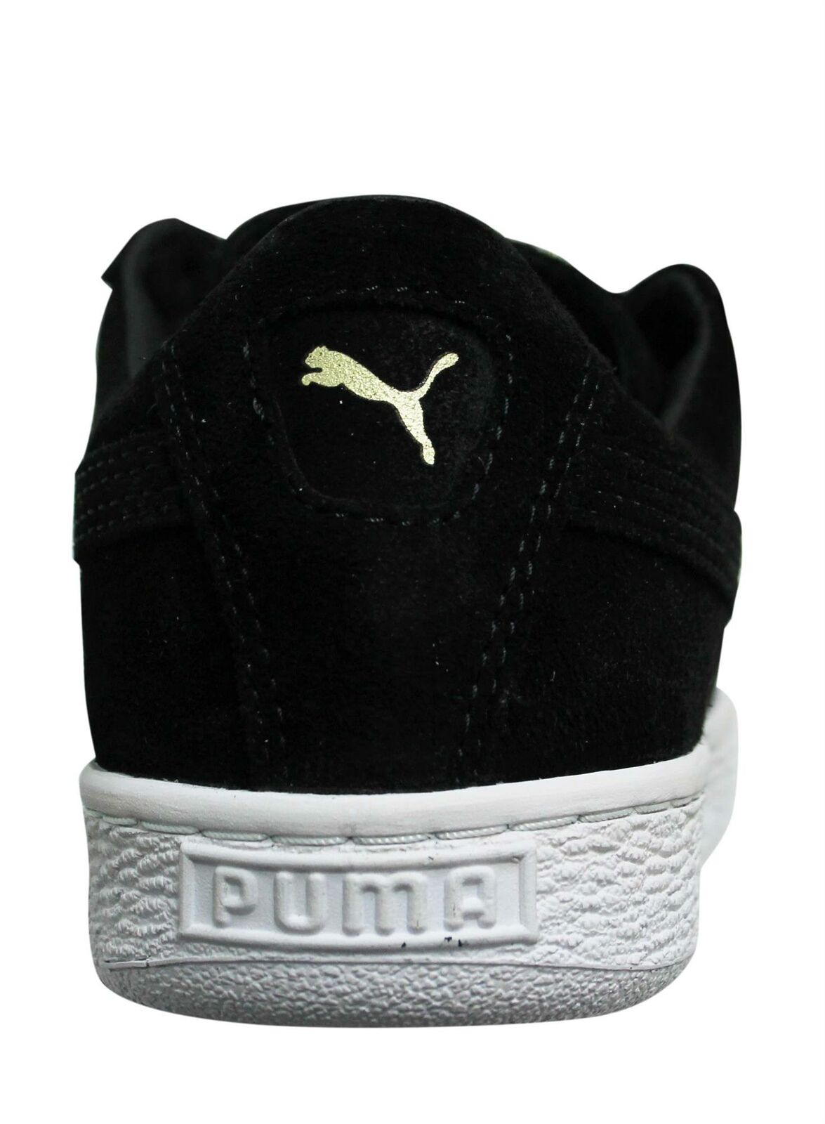 Puma Suede Classic Metal Badge Svart Läder Lace Up Träningsskor för herrar 370081 01 – bild 2
