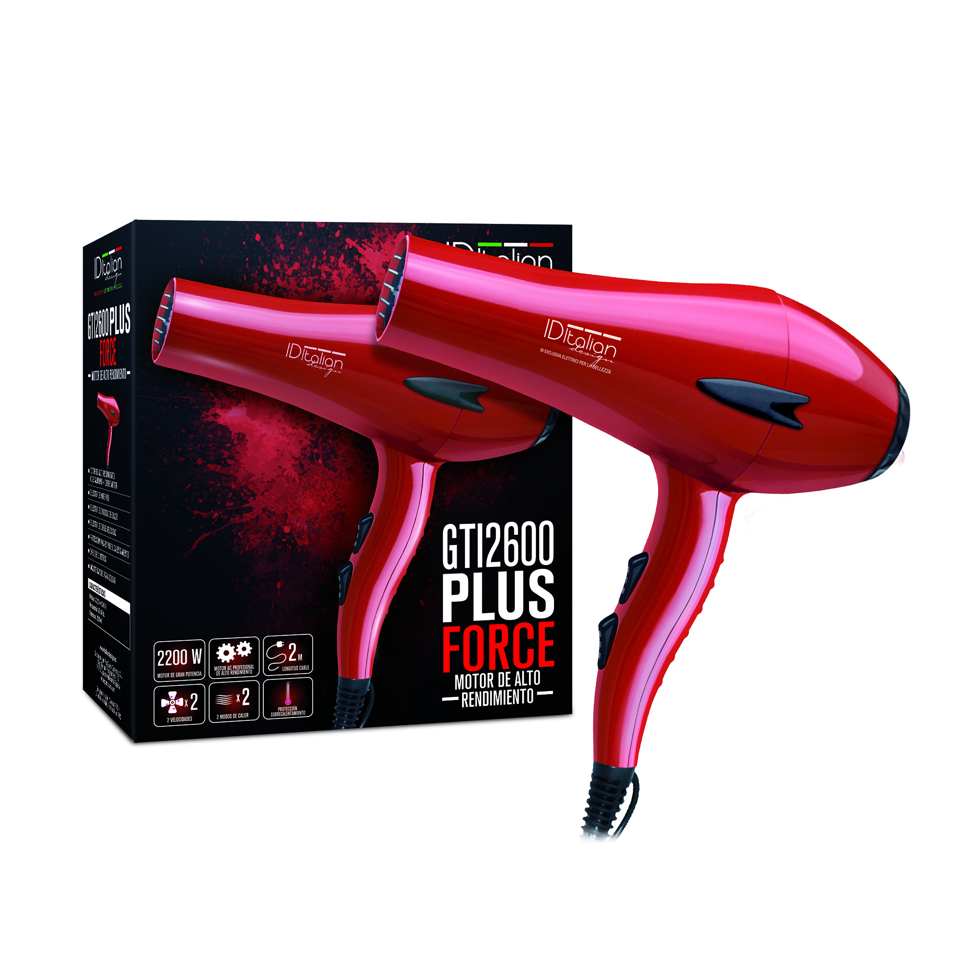 Thumbnail - Haartrockner GTI 2600 Force Plus - 2200 W - rot