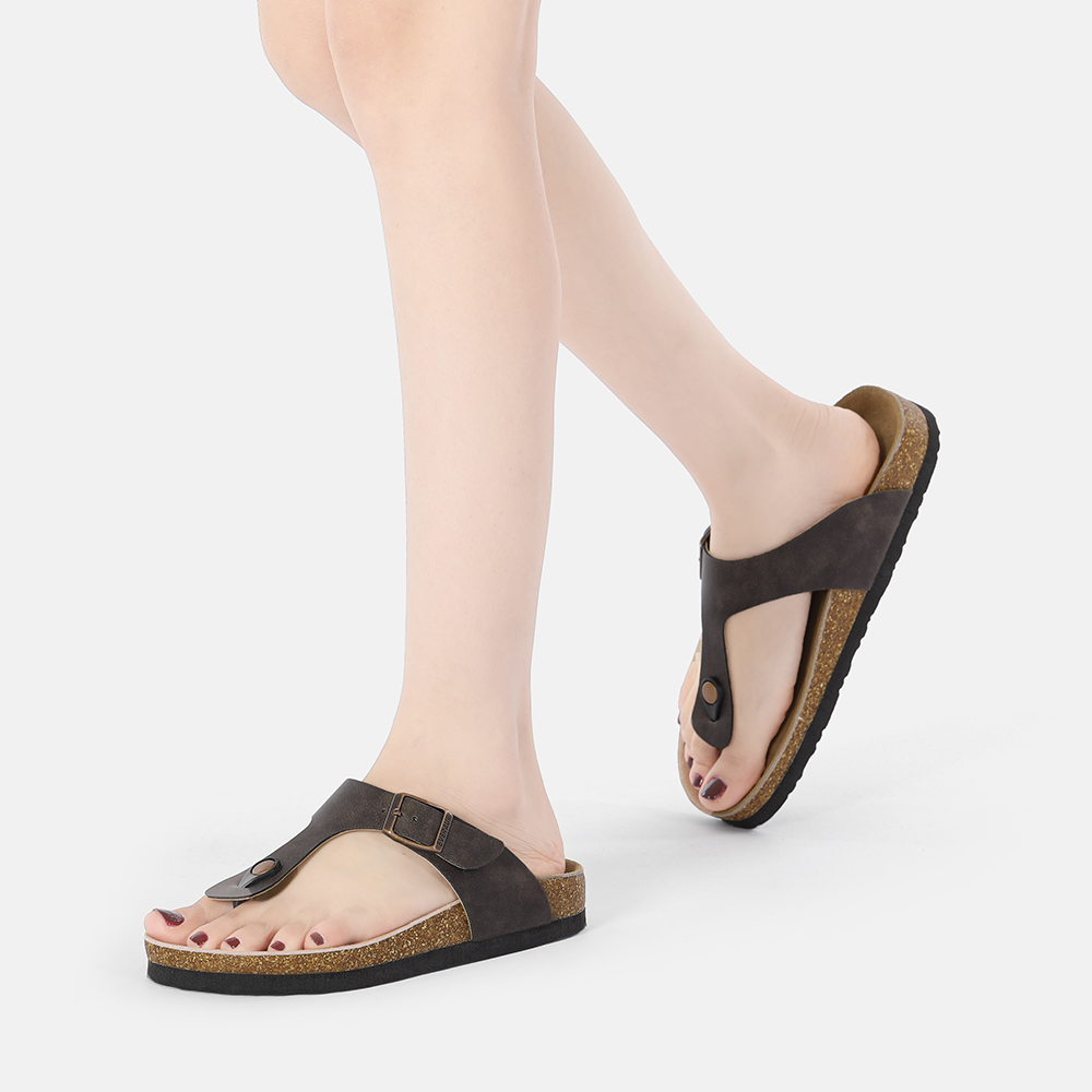 EverAU Australia EVER AU Dam Flamingo Läder Toe Thong Sandaler Brunt Oljat Läder – bild 2