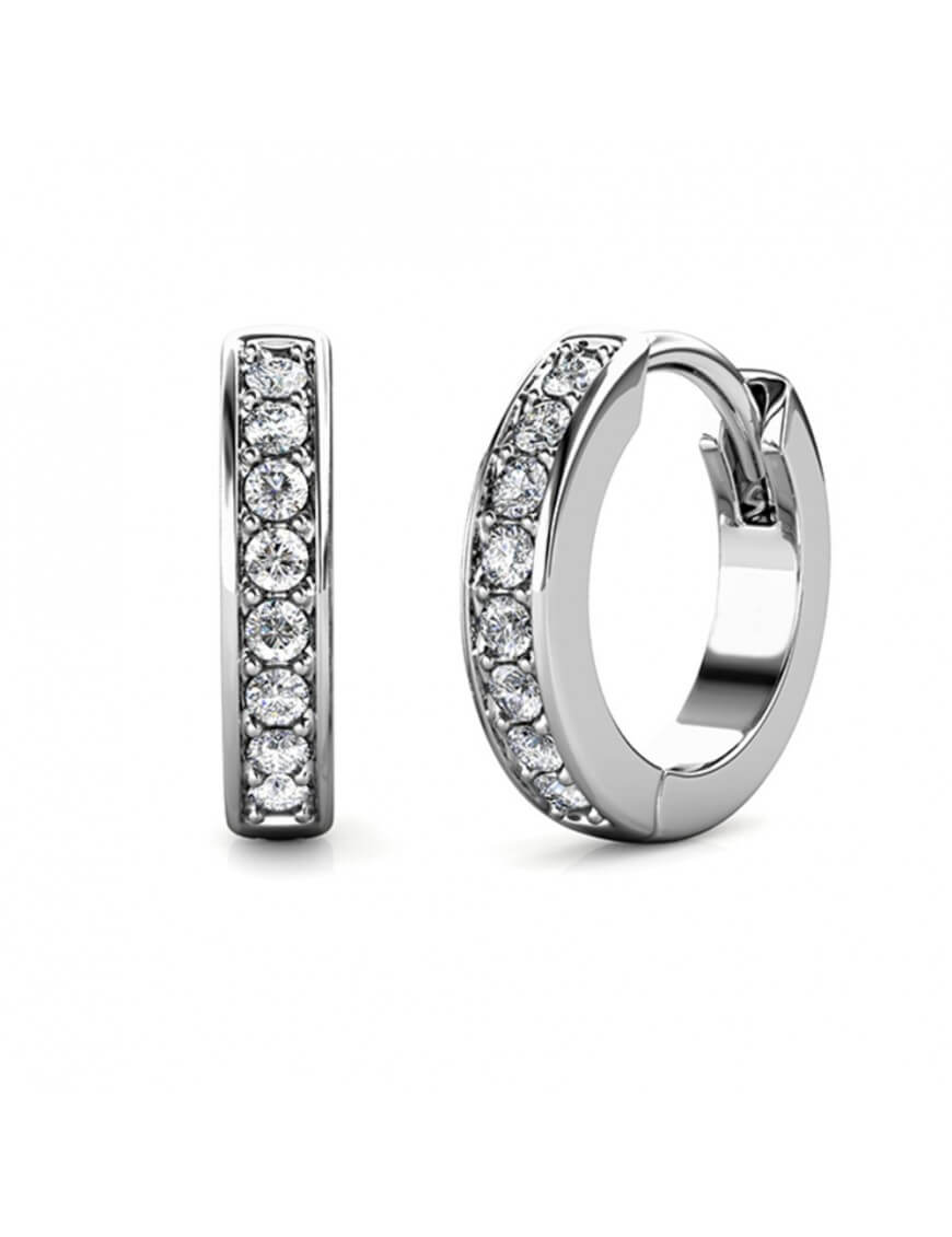 Thumbnail - Kreisring-Ohrringe - Silber und Kristall