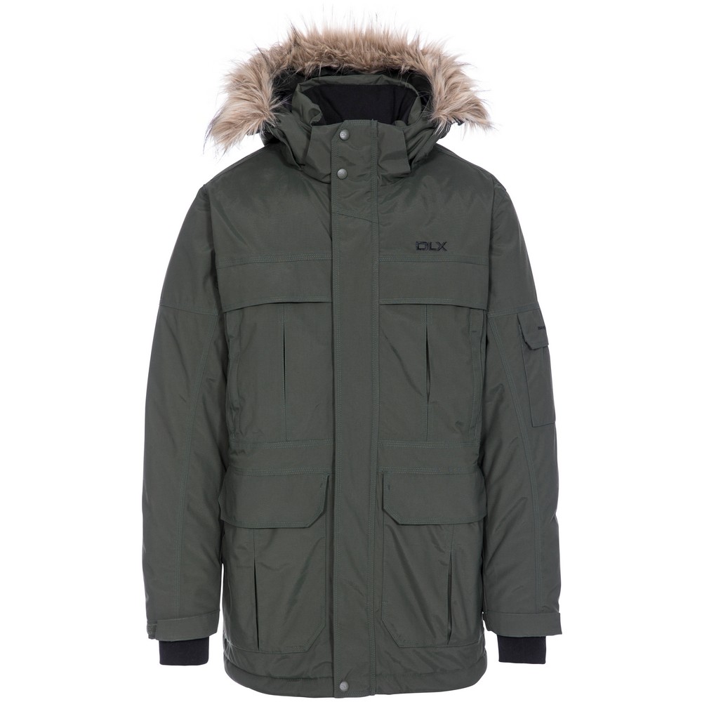 Trespass Mens Highland Waterproof Parka Jacket - Olive - Size 2XS