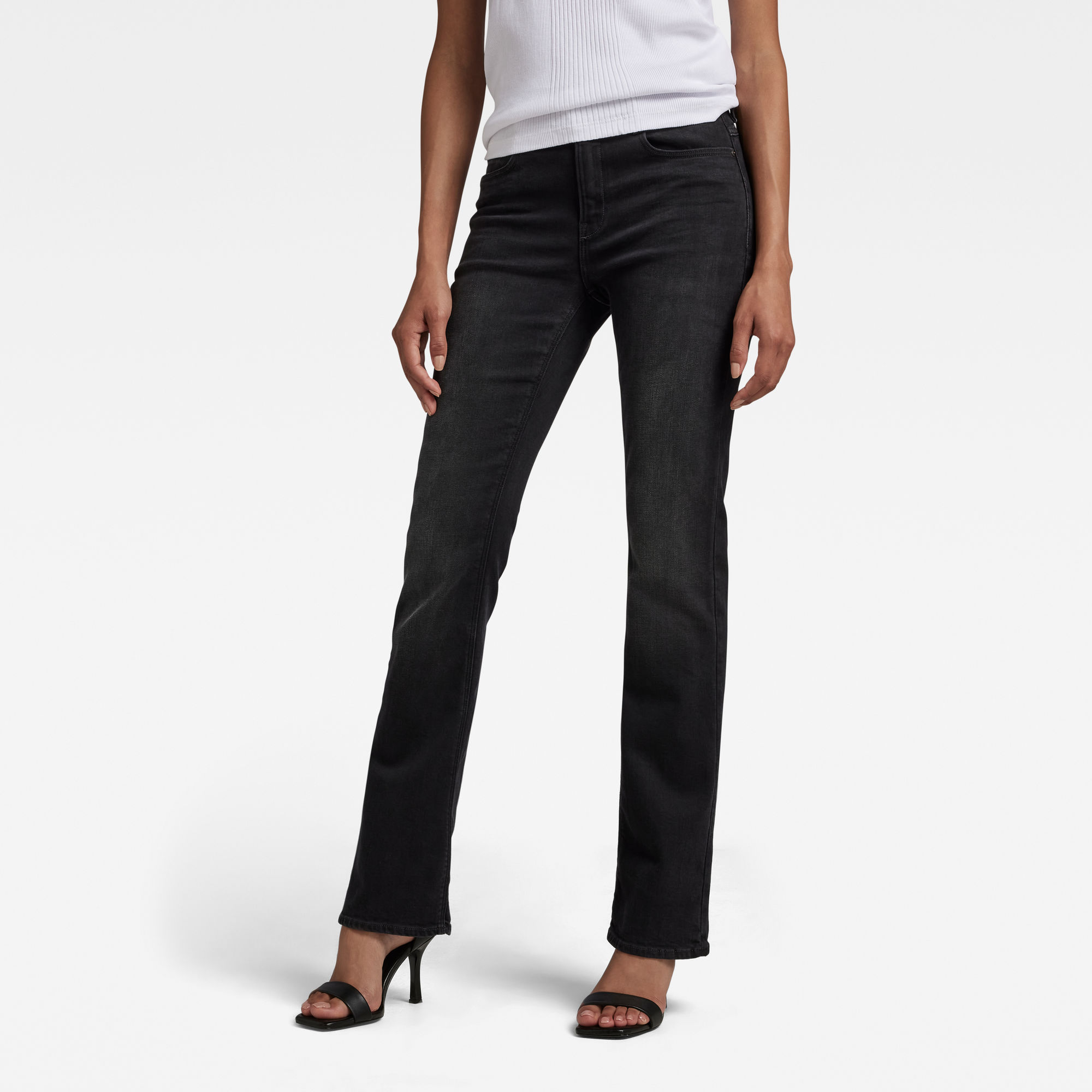 G Star Raw Womens G-Star RAW Noxer Bootcut Jeans - Black - Size 24W/30L