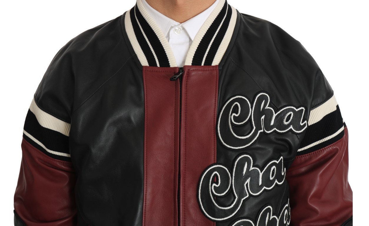 Dolce&Gabbana Läder Club Lounge Svart Röd Jacka herr – bild 2