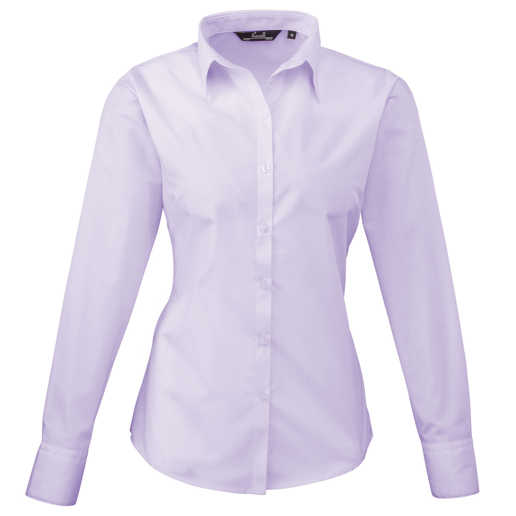 Premier Womens/Ladies Poplin Long-Sleeved Blouse (Lilac) - Size 14 UK