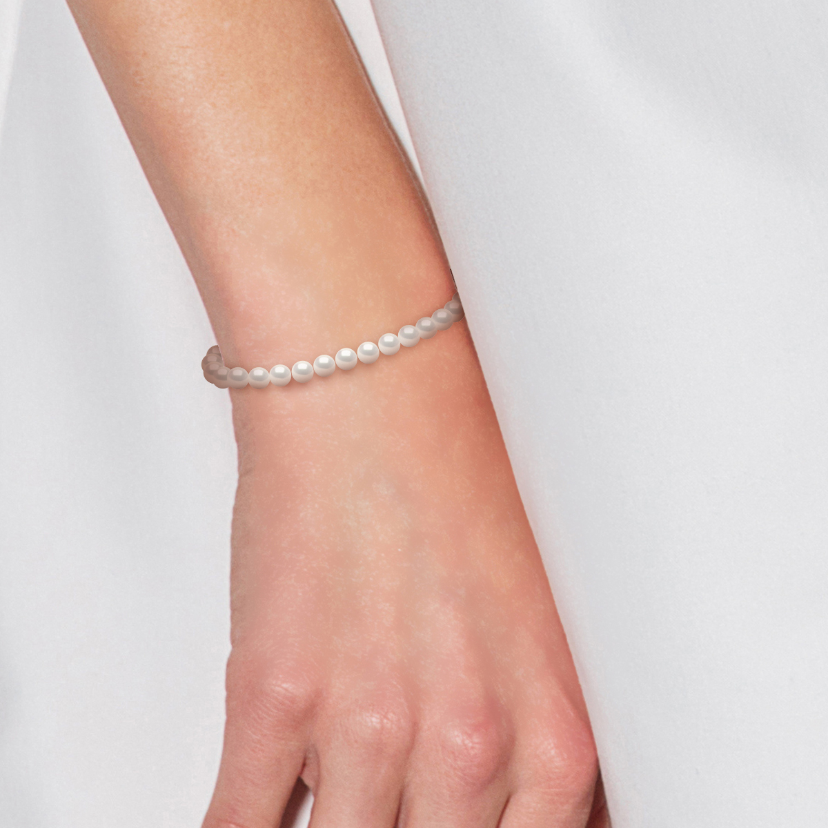 Diadema Armband Äkta sötvattenspärlor Vit - och gulguld dam – bild 2