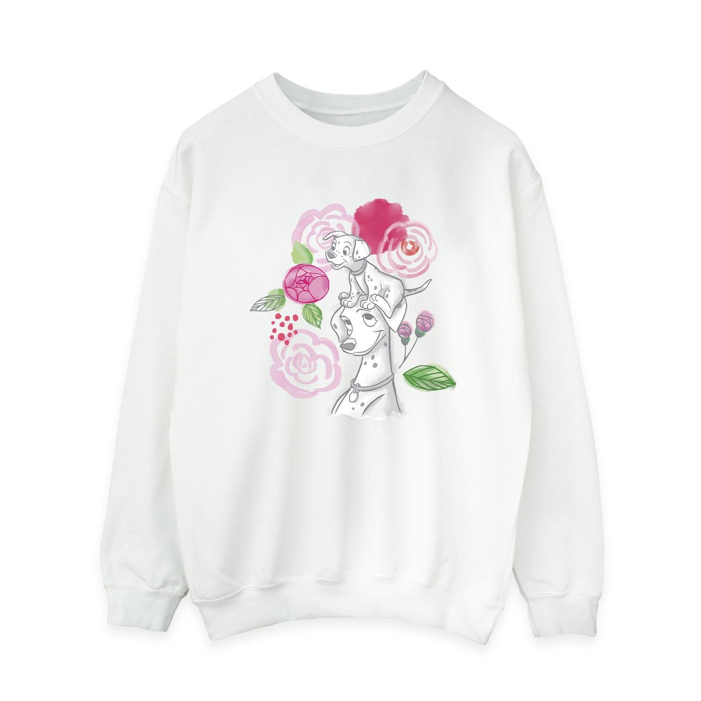 Thumbnail - Disney - "101 Dalmatians Flowers" Sweatshirt für Damen (Weiß)