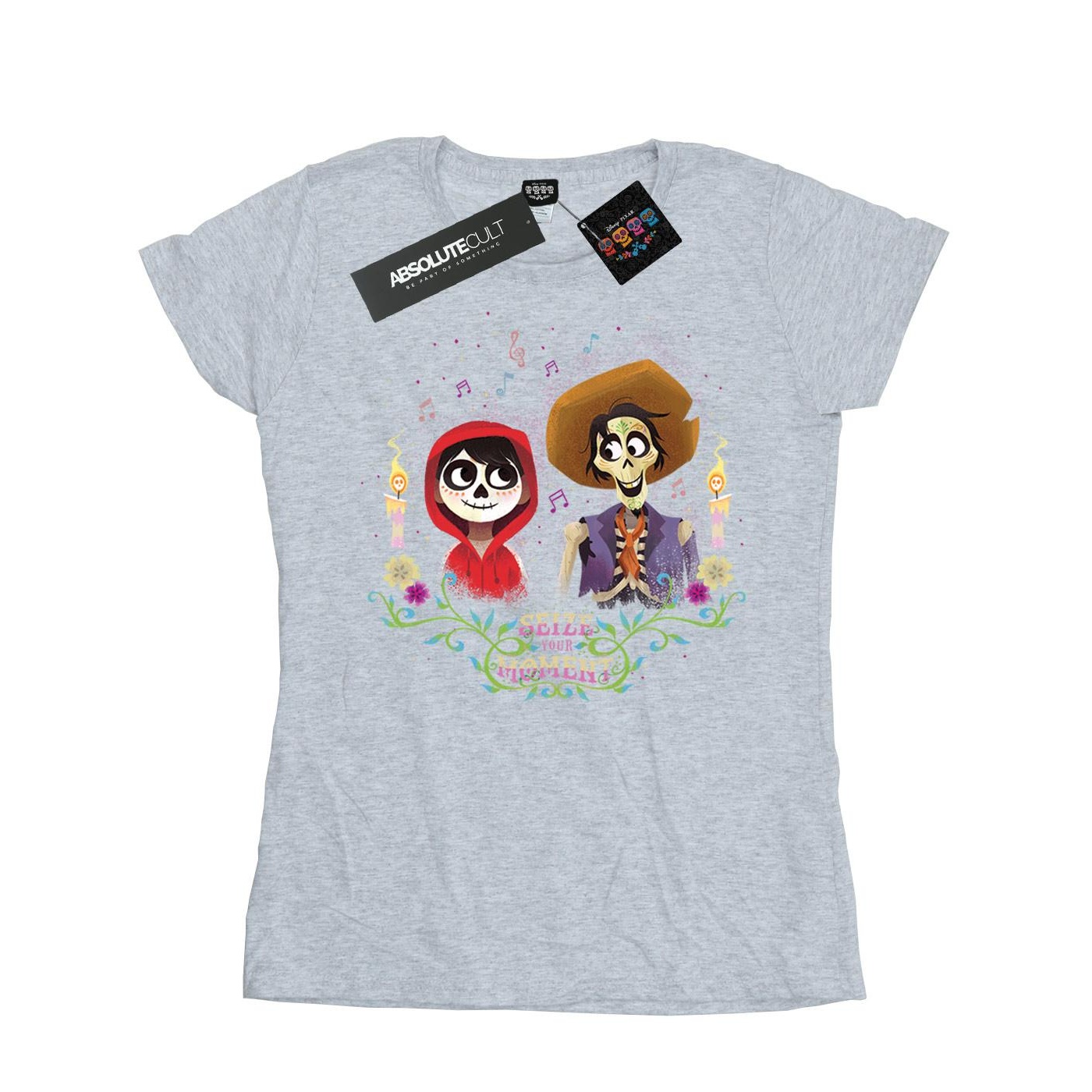 Thumbnail - Disney - "Coco Miguel And Hector" T-Shirt für Damen (Grau)