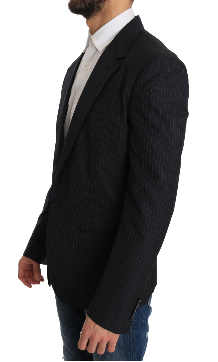 Dolce&Gabbana Grårandig Ulljacka Slim Blazer herr – bild 2