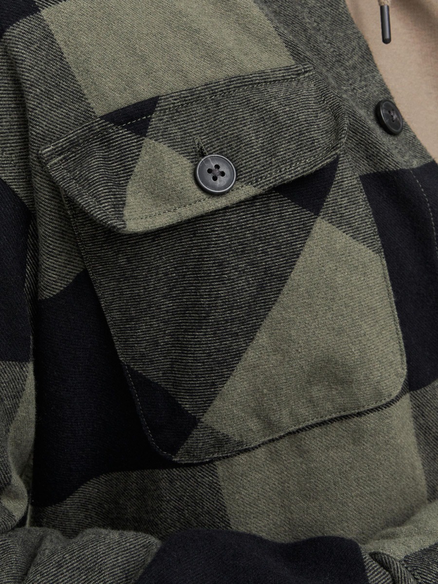 PRODUKT Dean Check Overshirt Gron overshirts herr – bild 2