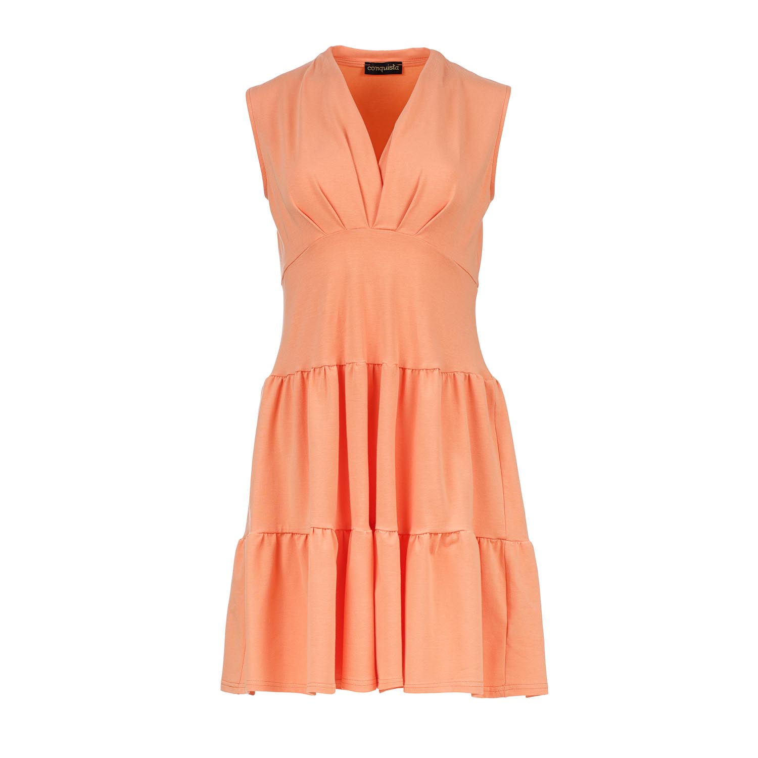 Thumbnail - Ärmelloses Jerseykleid in Pfirsich aus Baumwolle