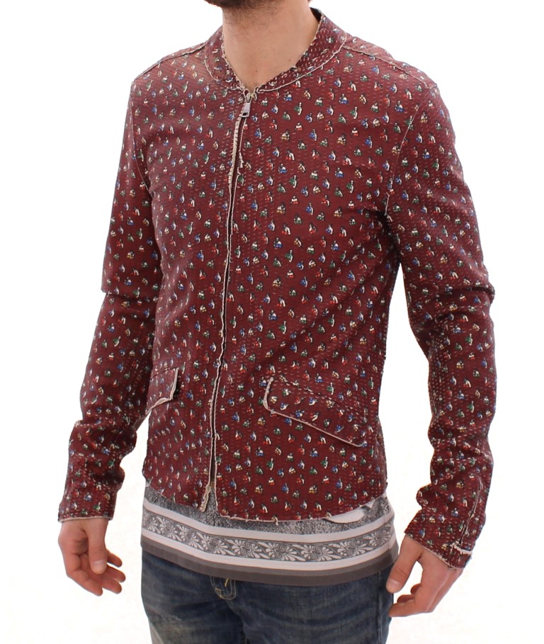 Dolce&Gabbana Bordeaux Läder Boxertryck Jacka Kappa herr – bild 2