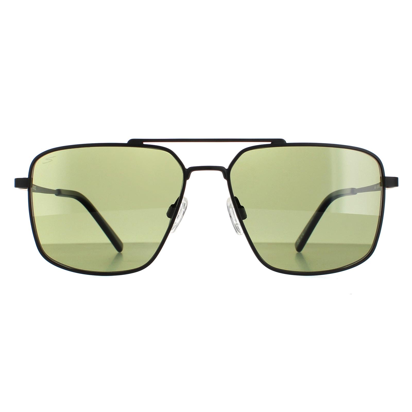 Thumbnail - Serengeti Aviator Herren Matt Schwarz Saturn Polarisiert 555nm Aitkin