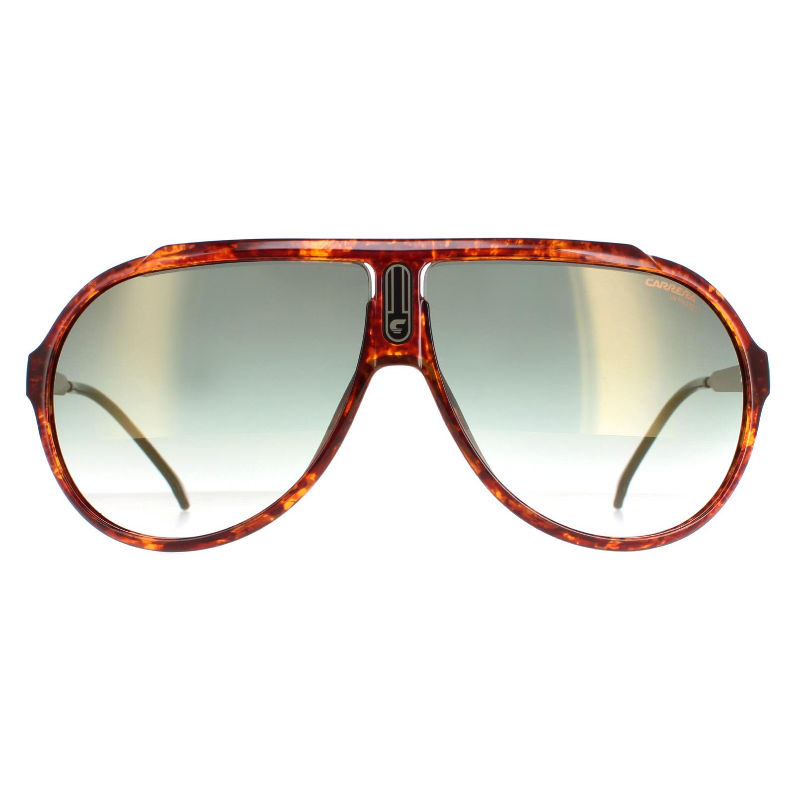 Thumbnail - Carrera Aviateur Unisexe Havana Green Gradient avec Gold Mirror Endurance 65 / N