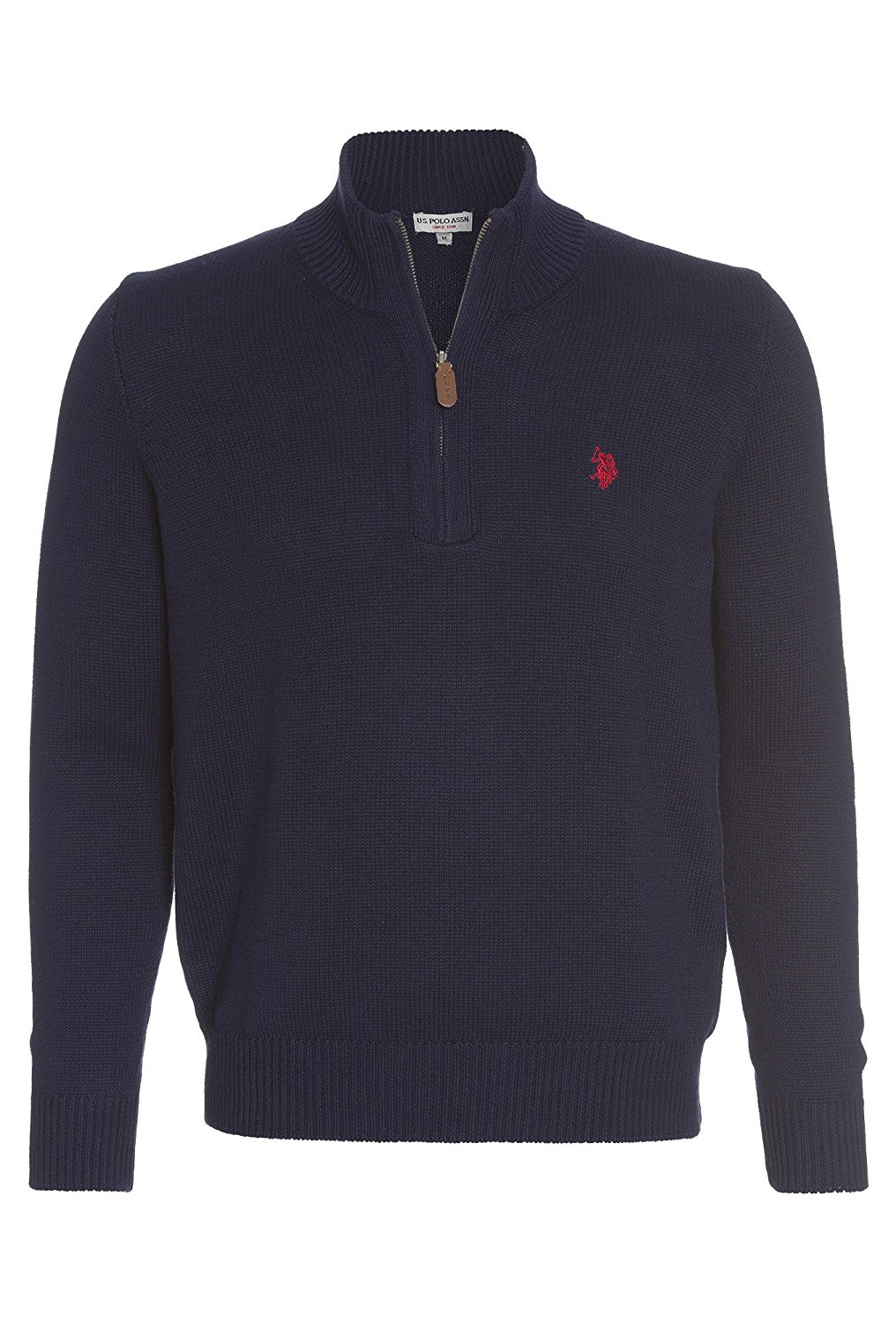 Thumbnail - U.S. POLO ASSN. Herren Zip Troyer – Pullover mit Stehkragen – Eleganter Langarm Strickpullover in Navy