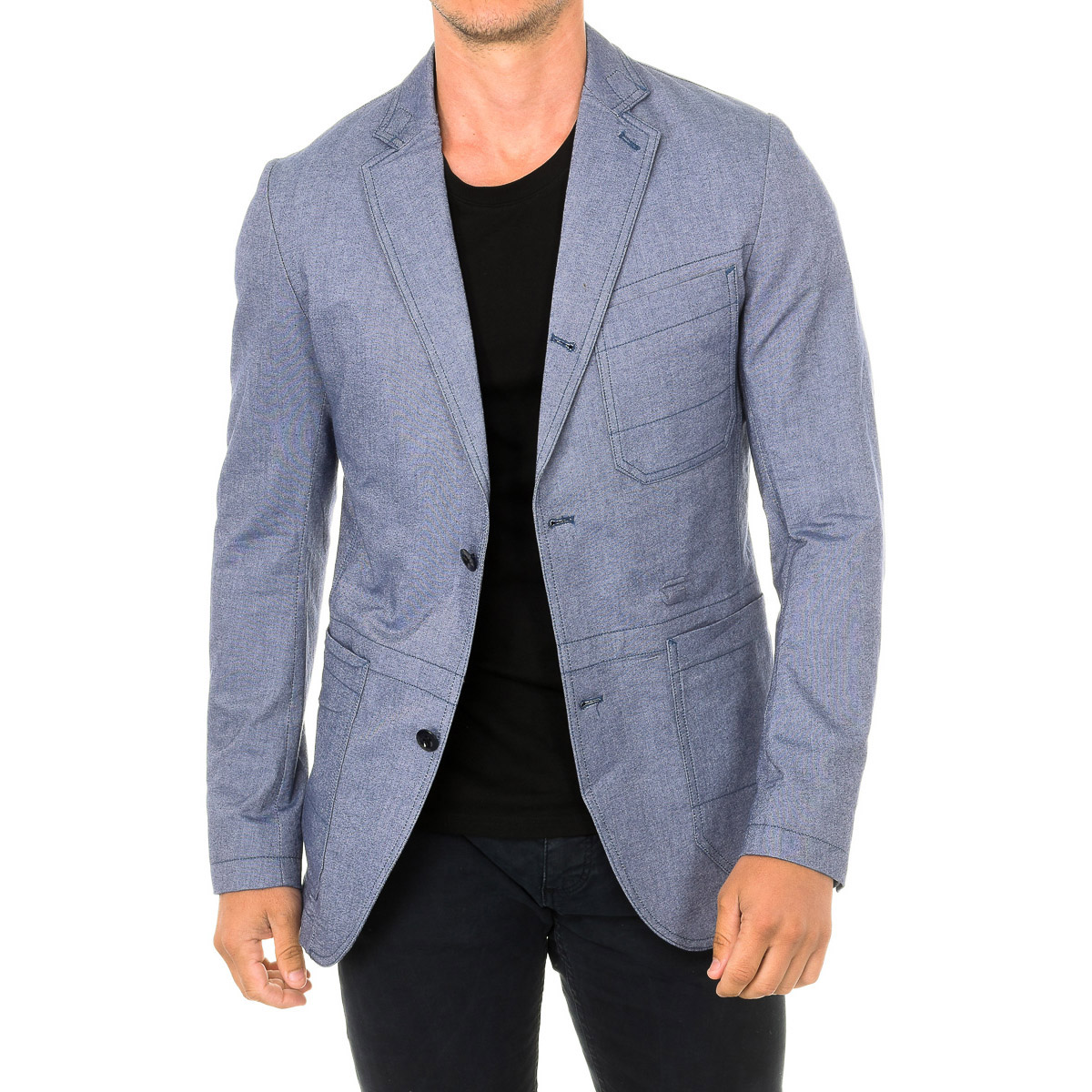 Thumbnail - Blazer-Jacke mit Reverskragen für Herren mit langen Ärmeln D01241