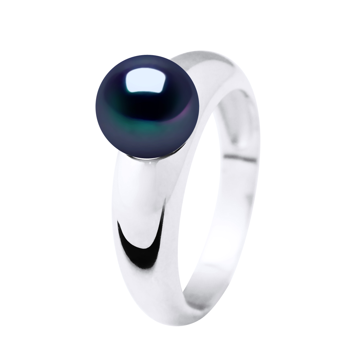 Thumbnail - DIADEMA - Ring Echte Süßwasserperlen - Schwarz Tahitian Style