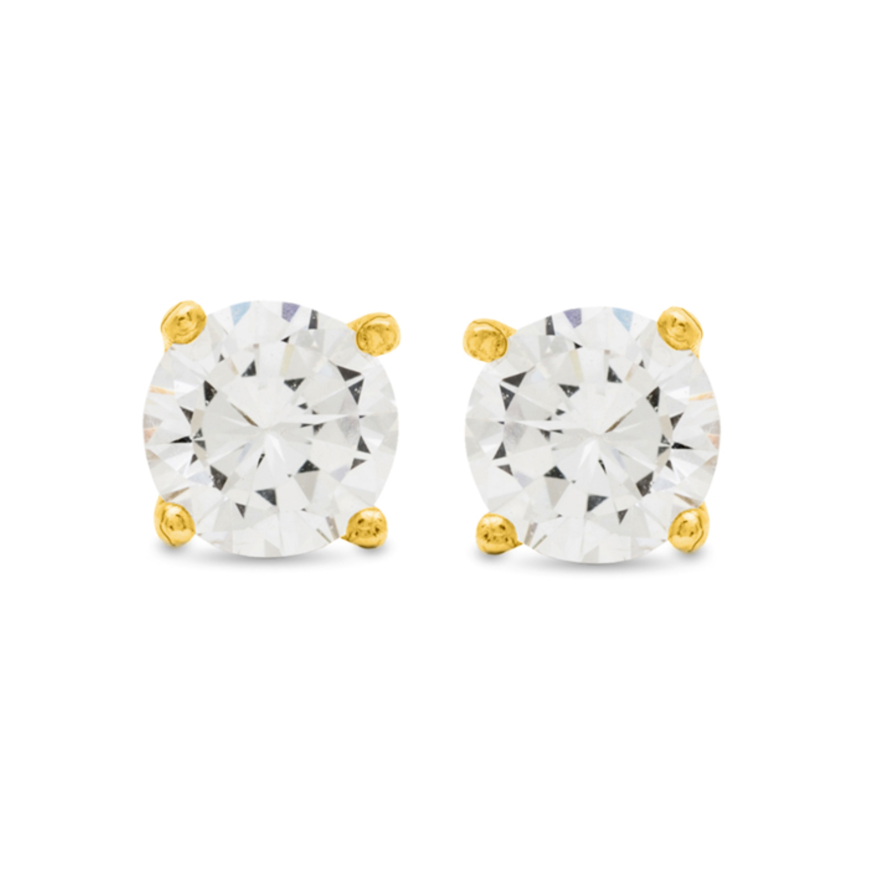 Basic-örhängen i 925 sterlingsilver och glänsande zirkonia med 18 karats gulguldplätering