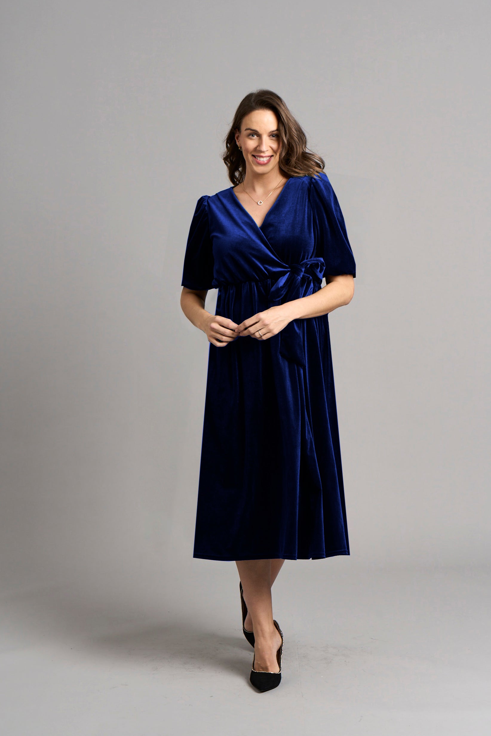 Tanya Samtkleid - Blau EU 40 / UK 12