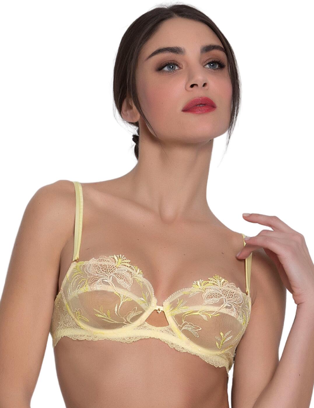 Lise Charmel Womens Frisson D’Or Half Cup Bra – Yellow Polyamide – Size 32D