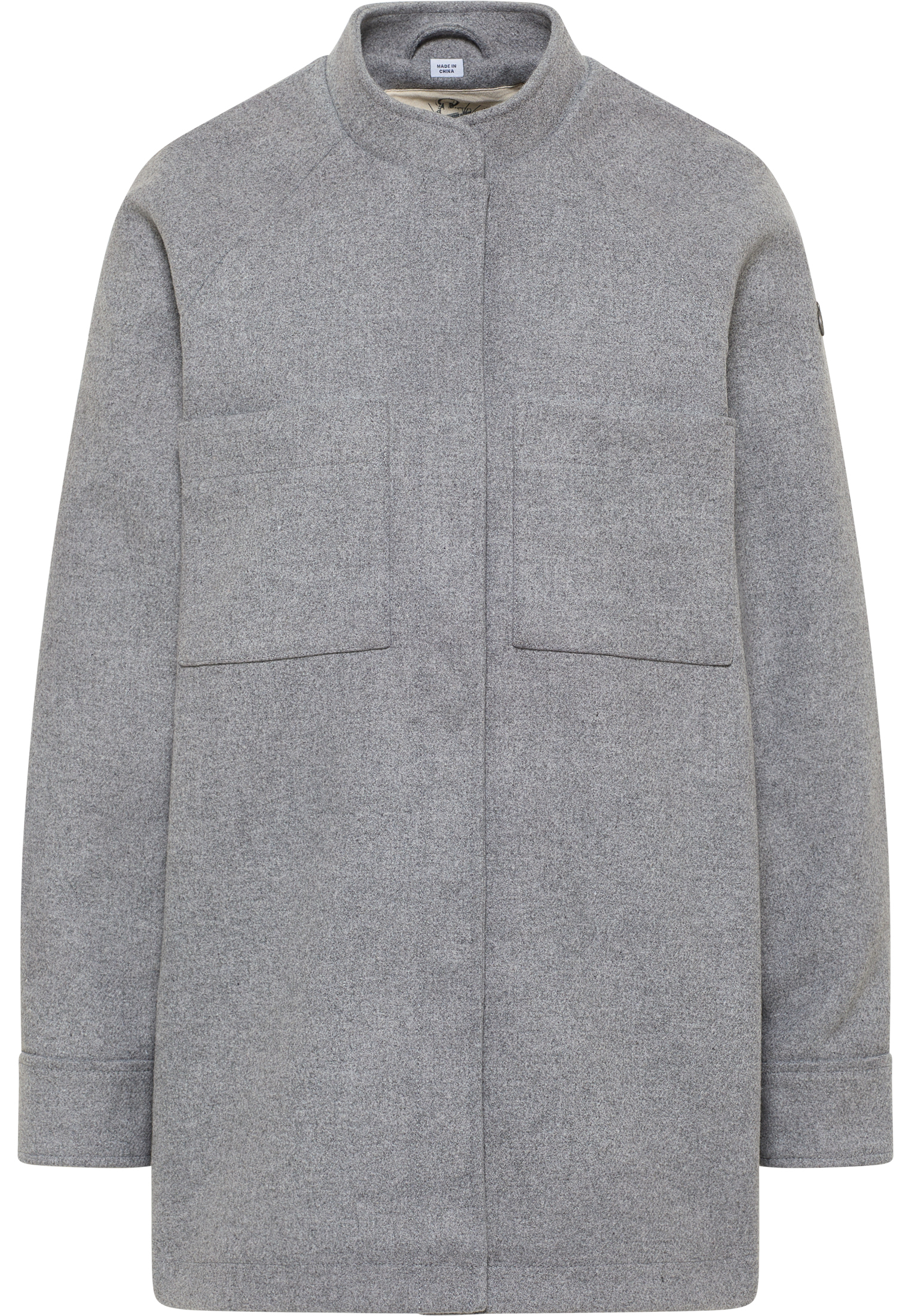 Thumbnail - Dreimaster Übergangsjacke aus Wollgemisch Damen Grau Melange