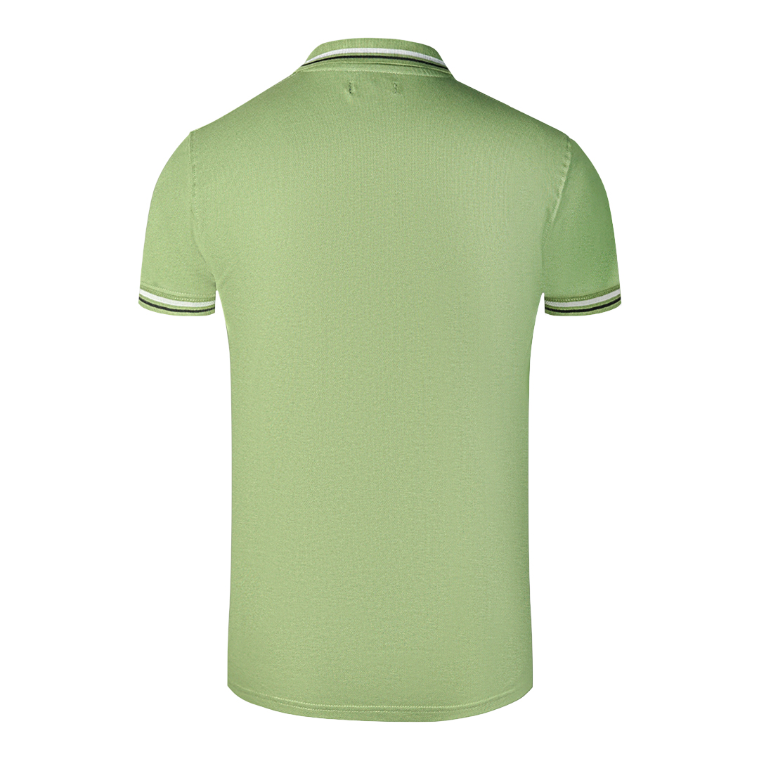 Cavalli Class Tvillingspetsad Krage Grön Polo T-shirt herr – bild 2
