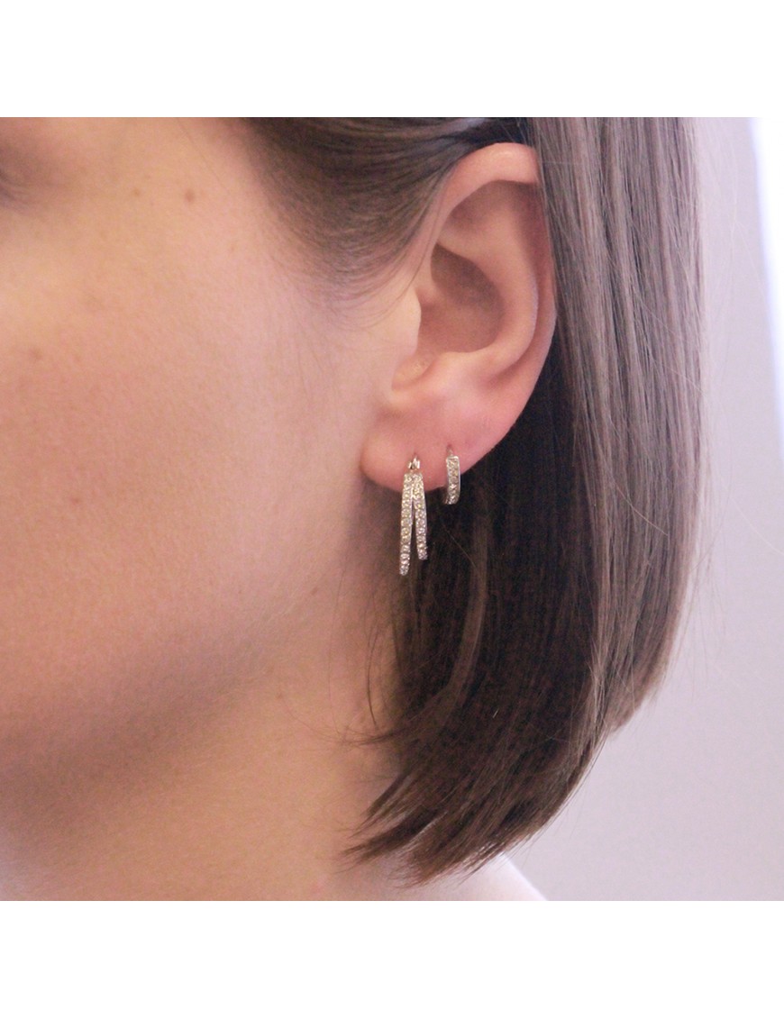 MYC Paris Circle Hoop Earrings Silver och kristall örhängen dam – bild 2