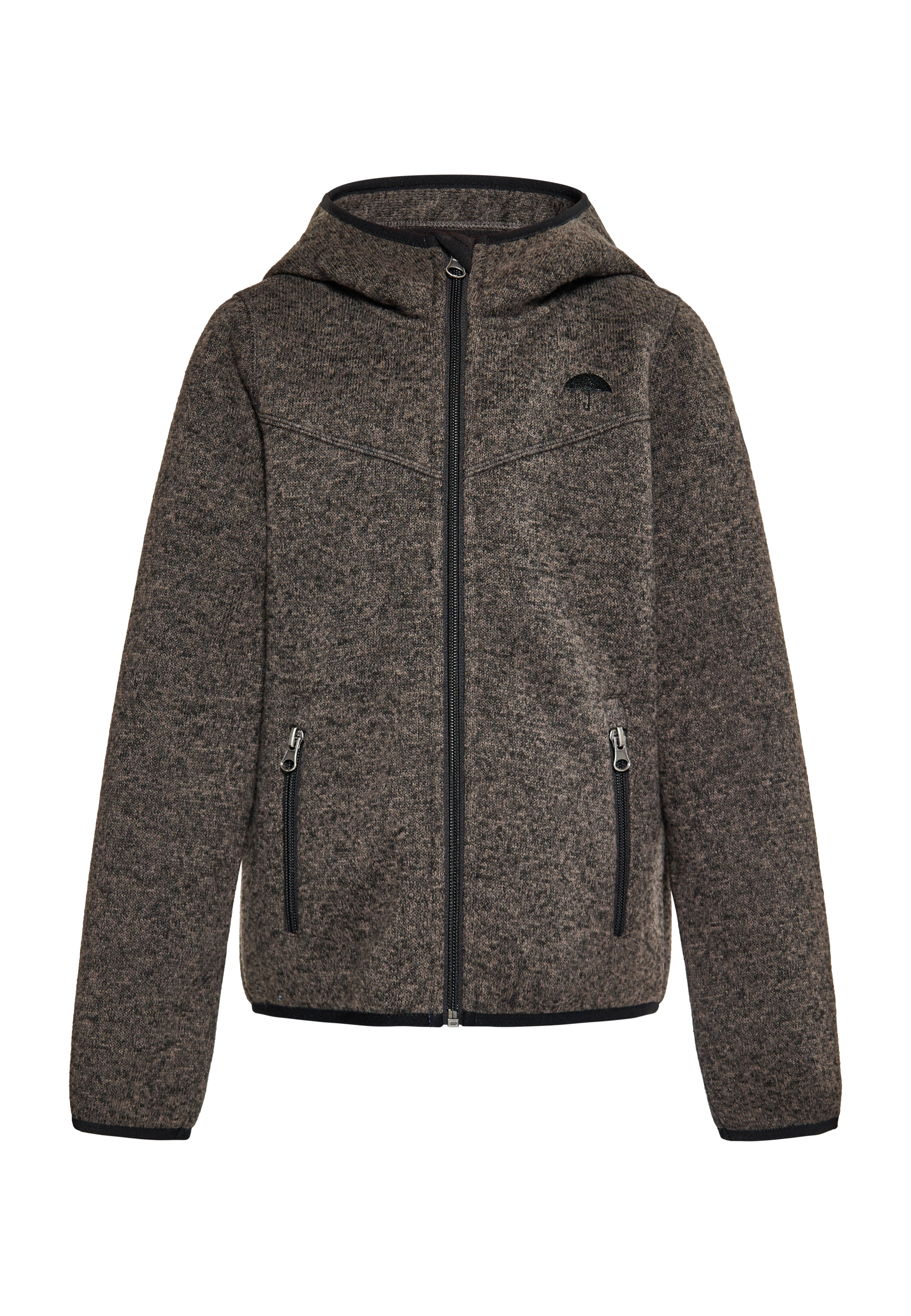 Thumbnail - Schmuddelwedda Strickfleeceblouson Mädchen (Kids) grau melange
