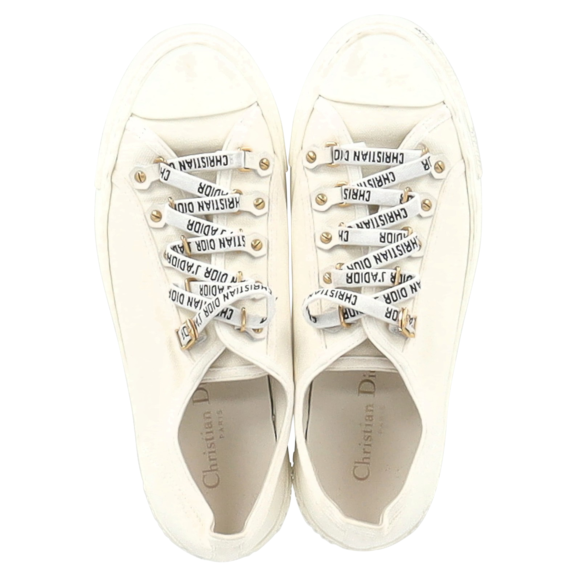 Dior Pre-owned Christian Dior Walk’N’Dior Sneakers i vitt bomullscanvas dam – bild 2