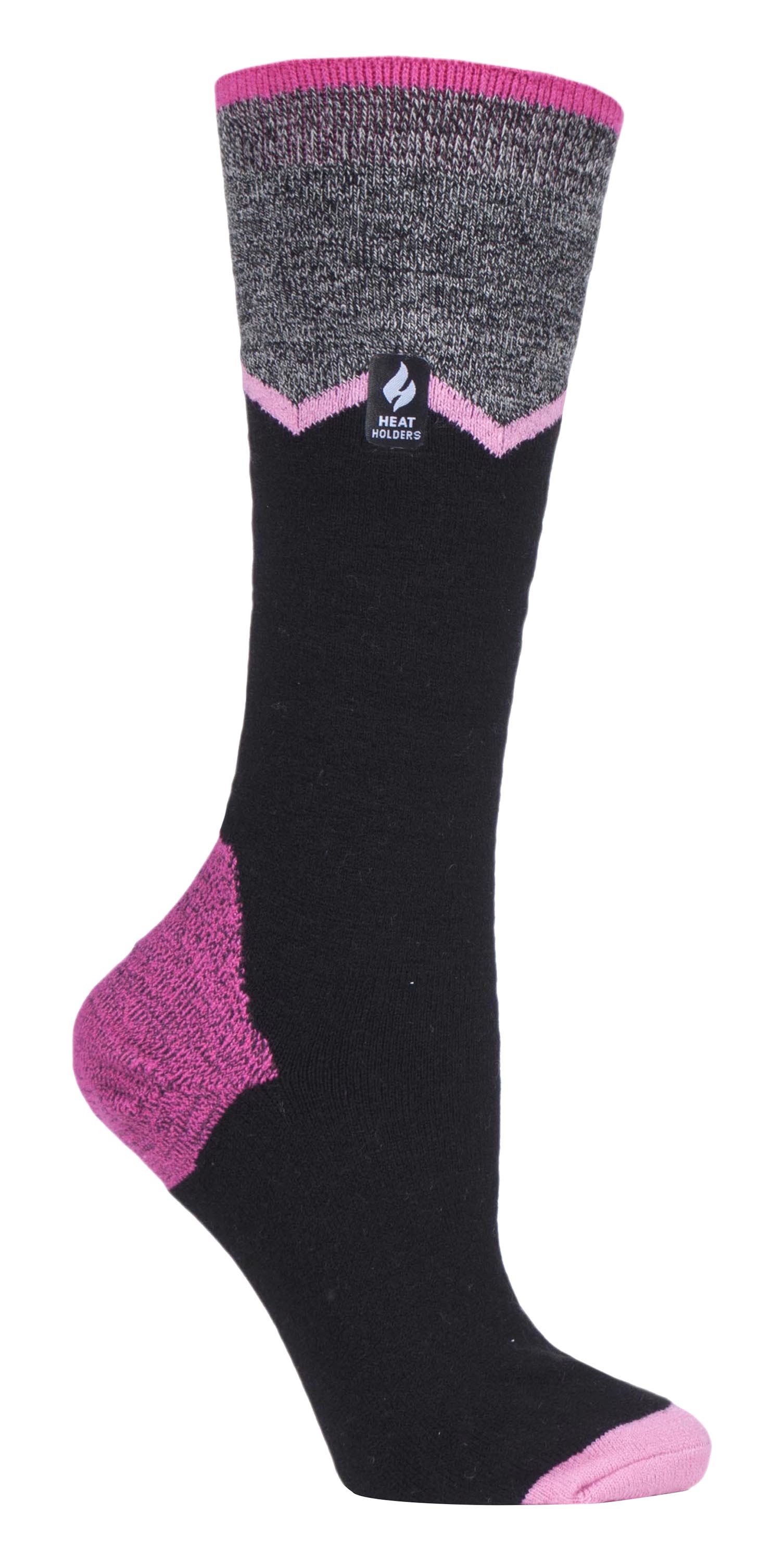 Heat Holders Womens LITE - Mens Thermal Ultra Thin Funky Ski Socks - Black/Blue - Size UK 4-6.5