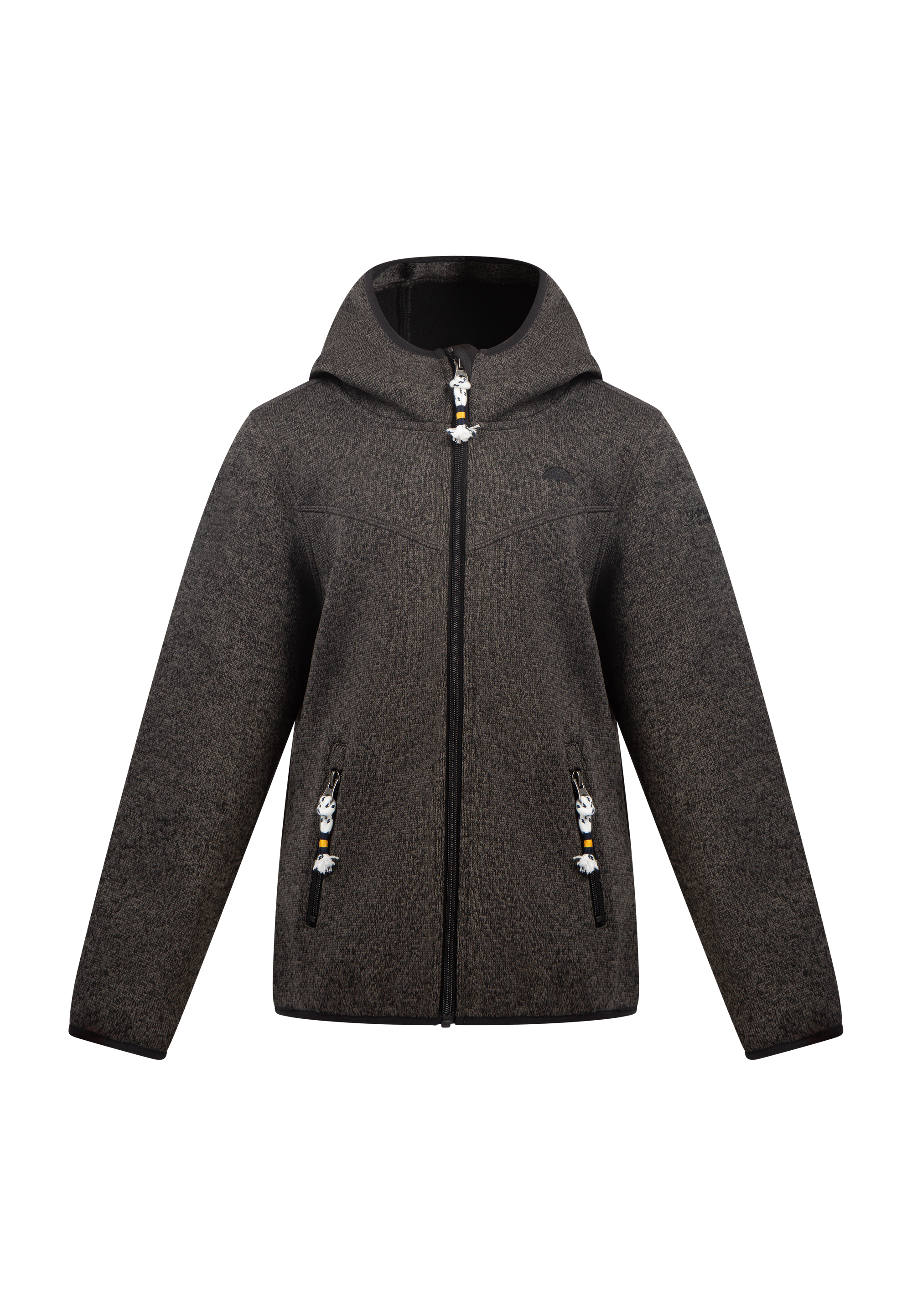 Thumbnail - Schmuddelwedda Strickfleecejacke Mädchen grau melange
