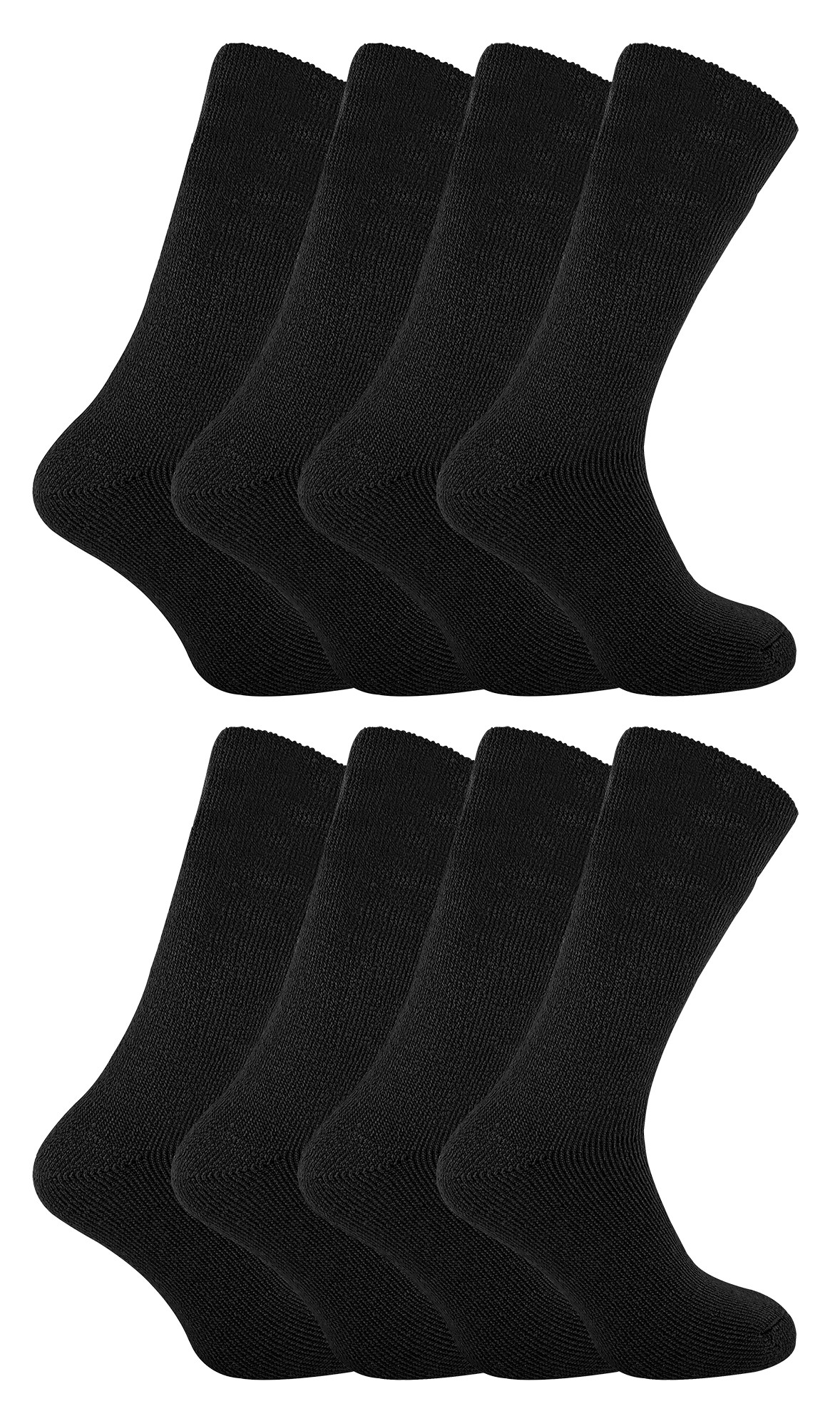 Thumbnail - 8 Pack Herren Thermo-Schlafsocken | Weiche & bequeme warme Bettsocken für Männer - Schwarz
